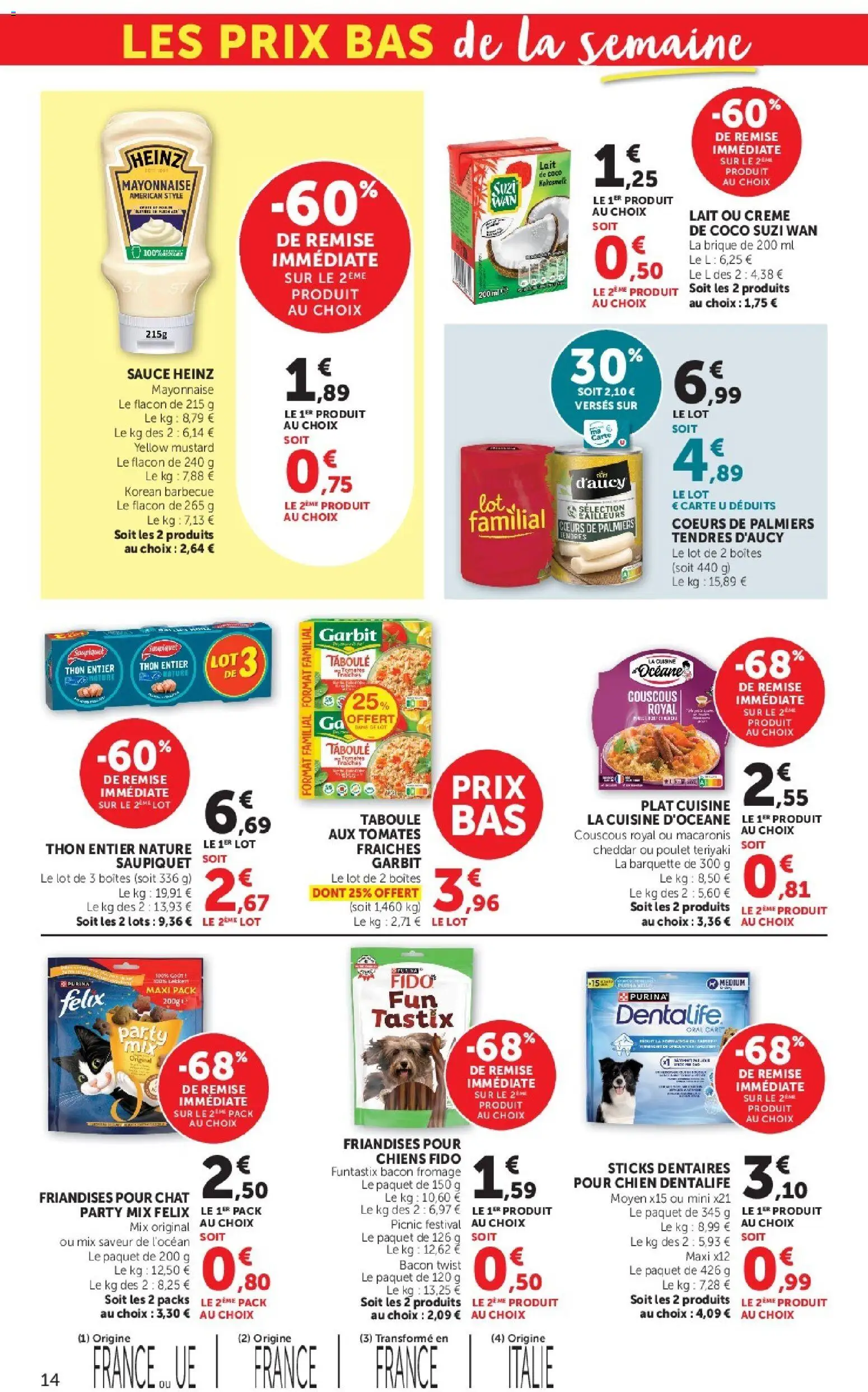 {H1} | Page: 14 | Produits: Lait, Tomates, Cheddar, Crème