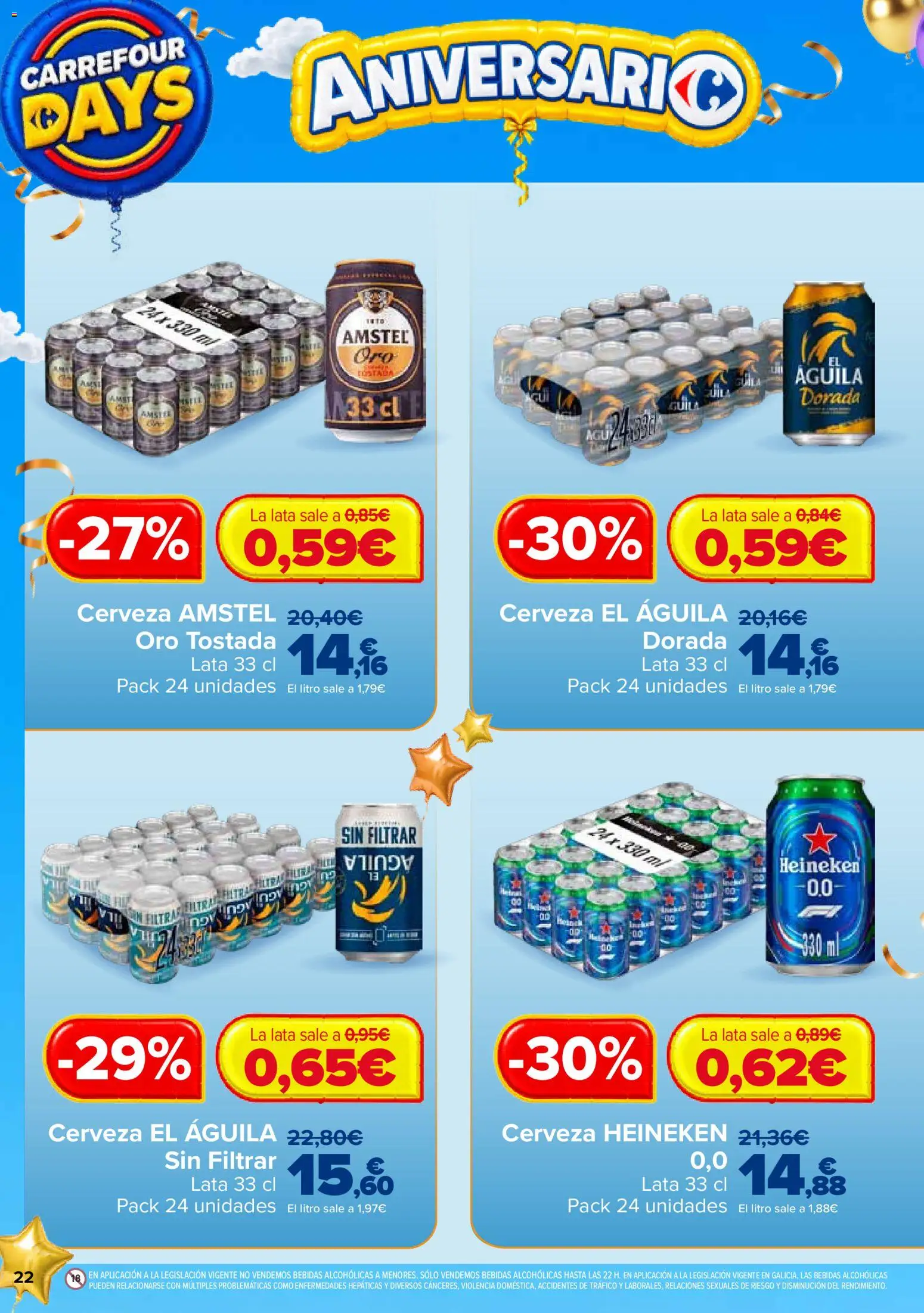 Carrefour Days │ válido desde el 01/10/2026 | Página: 22 | Productos: Cerveza, Cerveza Heineken, Bebidas, Heineken