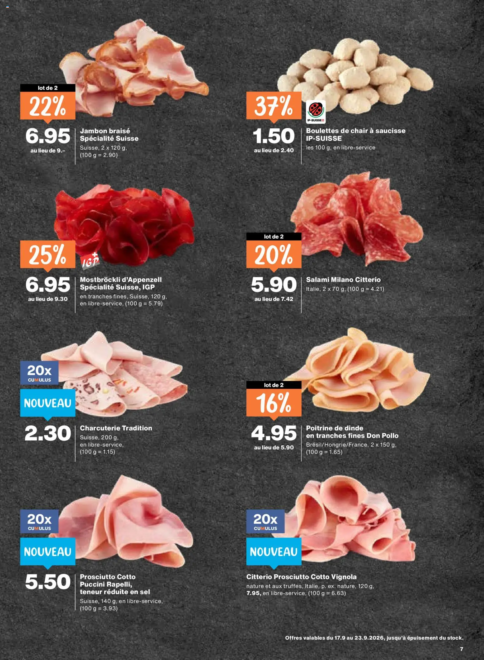 Migros aktionen FR – gültig ab 17.09.2026 | Seite: 7 | Produkte: Salami