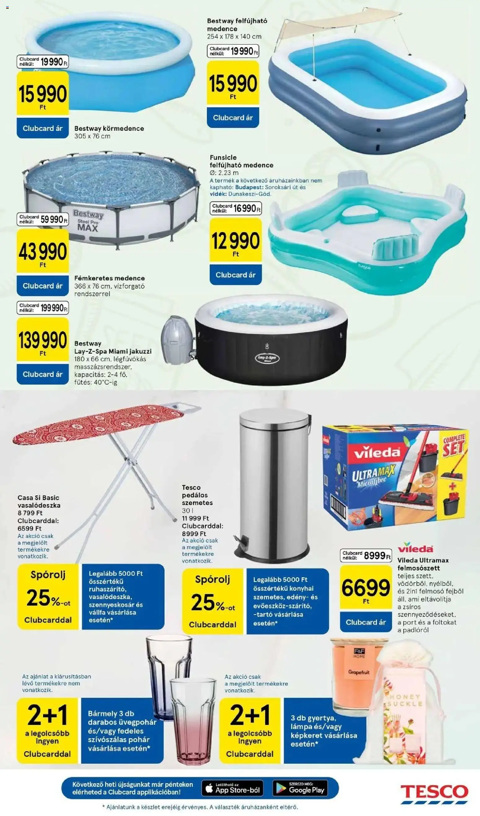 Tesco akciós ujság - amely érvényes a következő dátumtól: 29.04.2026 | Oldal: 29 | Termékek: Felmosó, Medence, Vasalódeszka, Vileda
