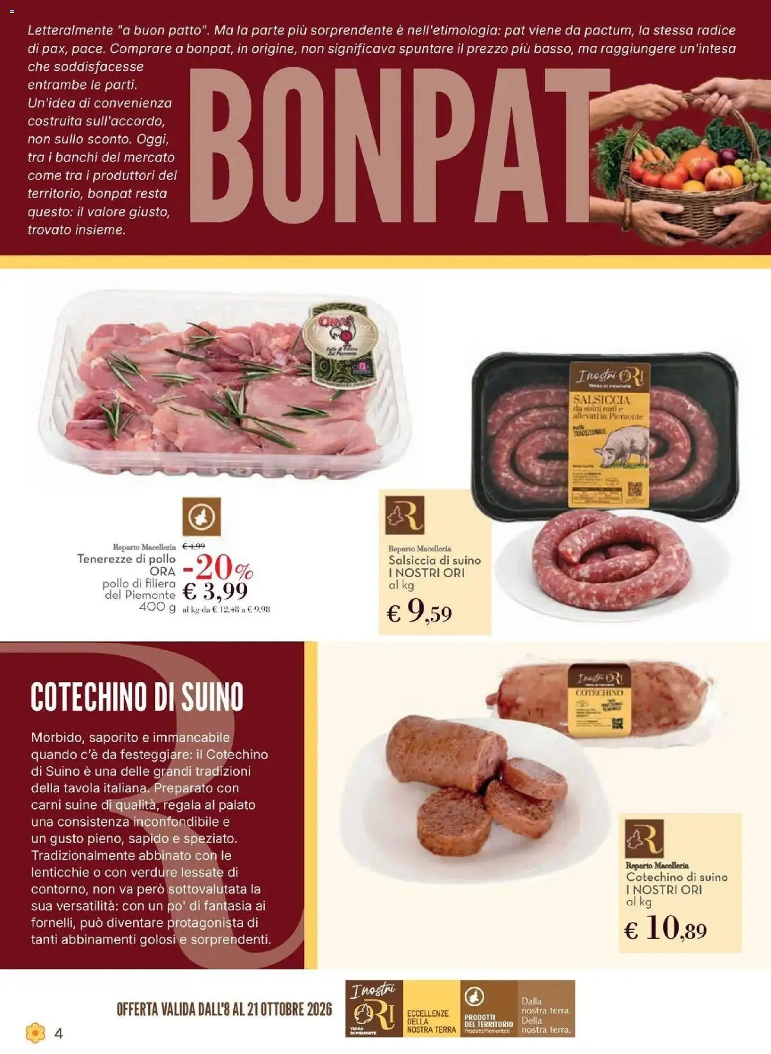 Anteprima volantino Conad dal 08/10/2026 prossima settimana | Pagina: 4 | Prodotti: Pollo, Suino, Salsiccia, Cotechino