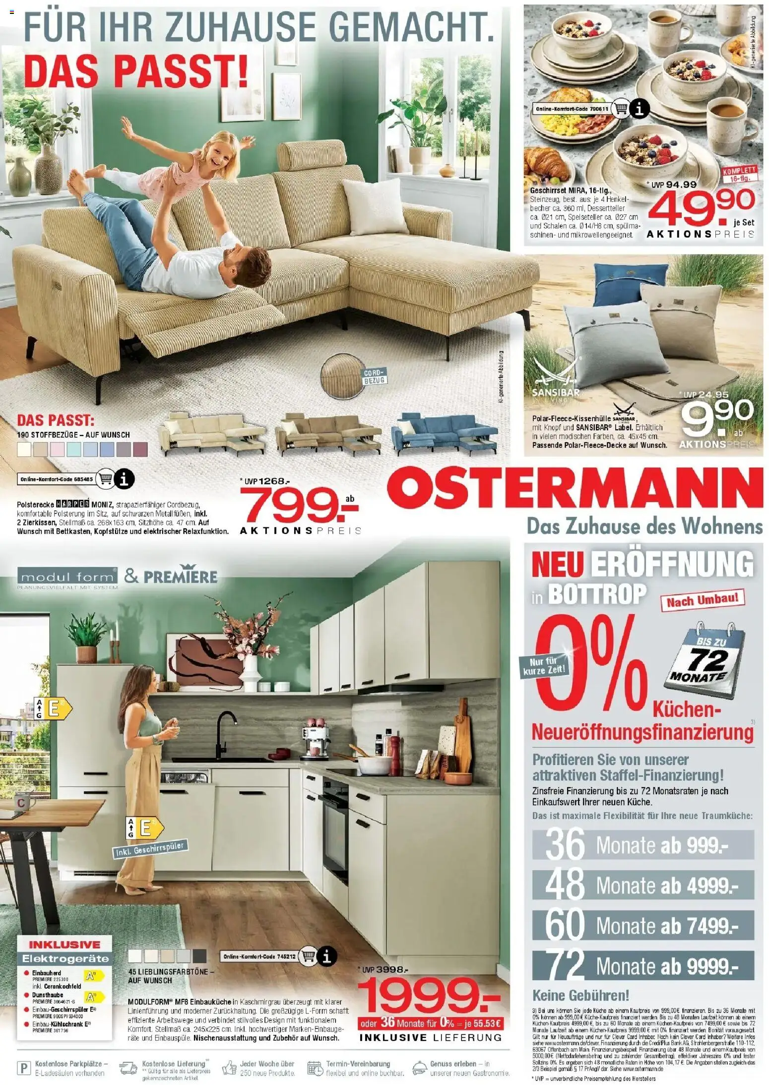 Ostermann - Möbel Ostermann: Neue Möbel wirken Wunder. (ab 29.08.2026) zum Blättern | Seite: 1 | Produkte: Geschirrspüler, Einbauküche, Küche, Kuchen