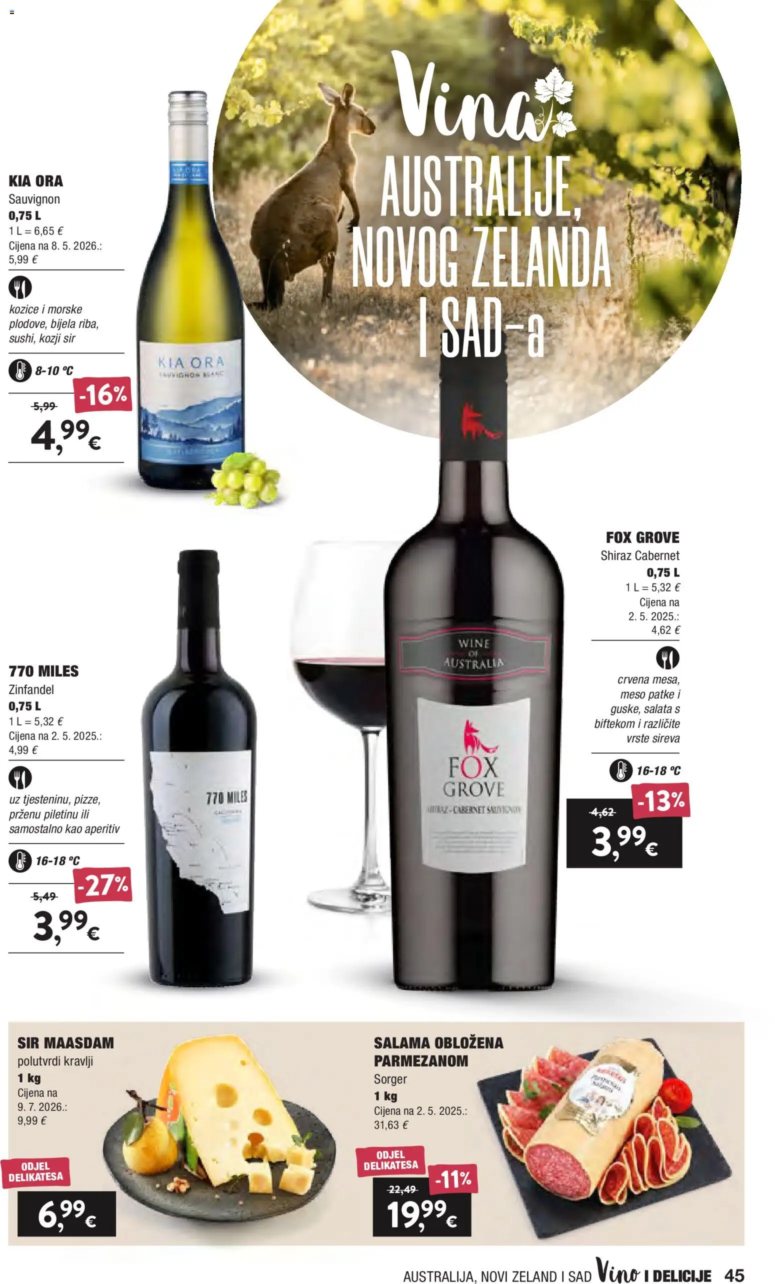 Interspar katalog | vrijedi od 16.09.2026 | Stranica: 45 | Proizvodi: Aperitiv, Kozji sir, Vino, Kozice