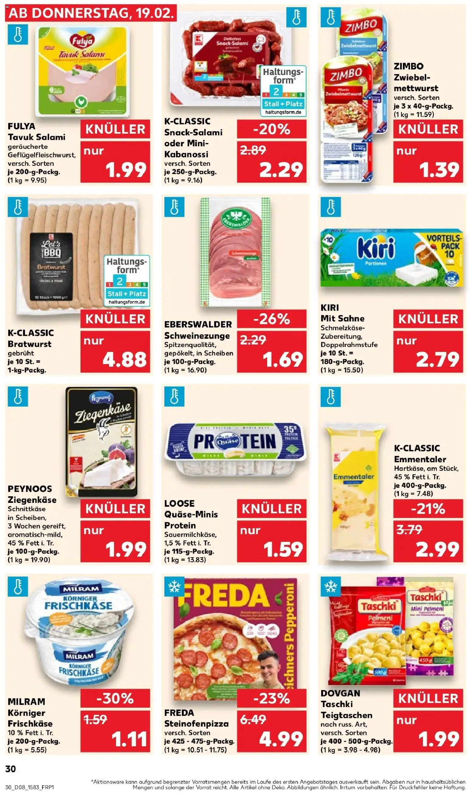 Kaufland prospekt Eschwege	 – gültig ab 19.02.2026 | Seite: 38 | Produkte: Bratwurst, Milram, Pizza, Frischkase
