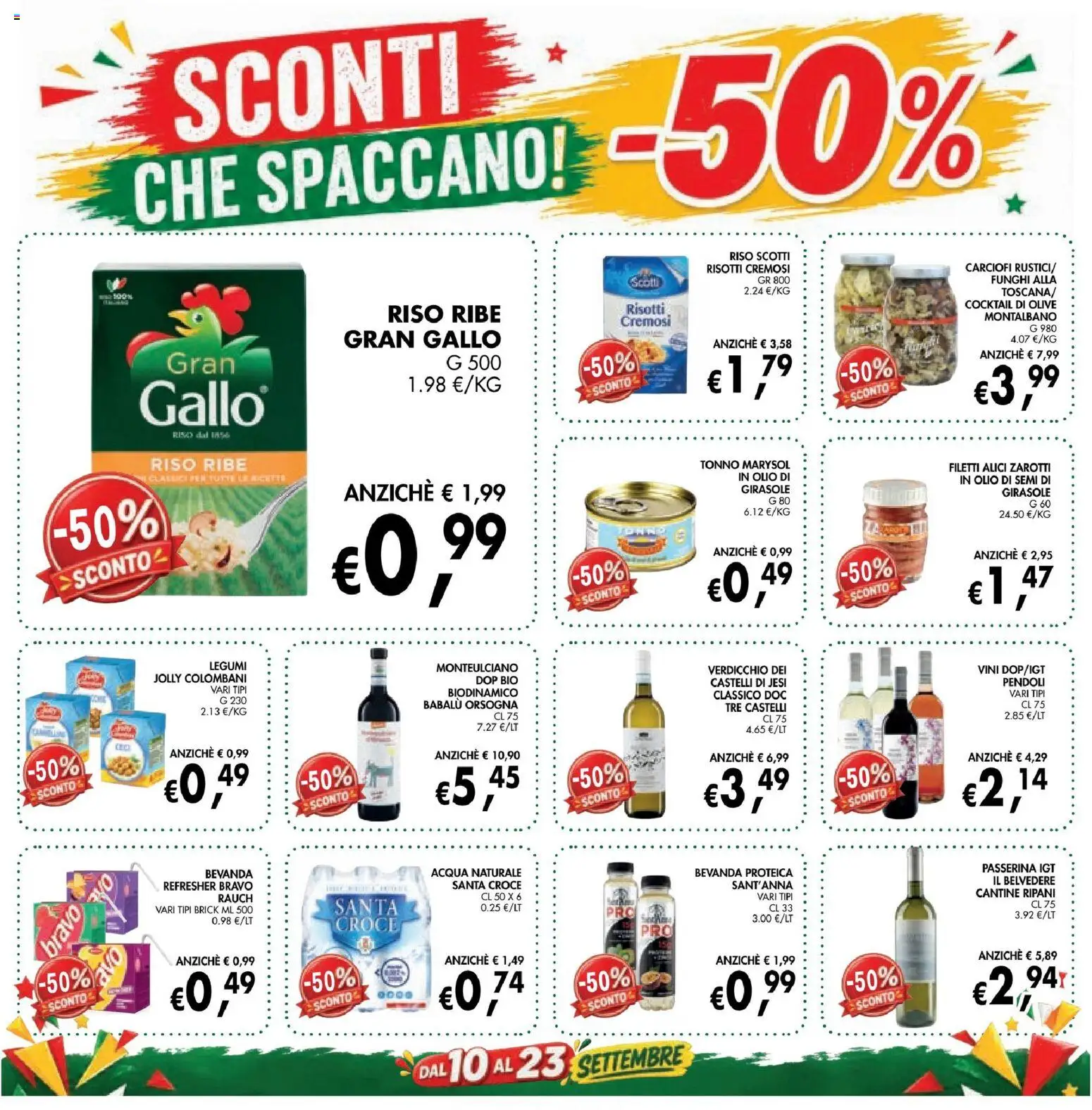 Volantino Coal del 10/09/2026 | Pagina: 4 | Prodotti: Olive, Carciofi, Acqua naturale, Bevanda proteica