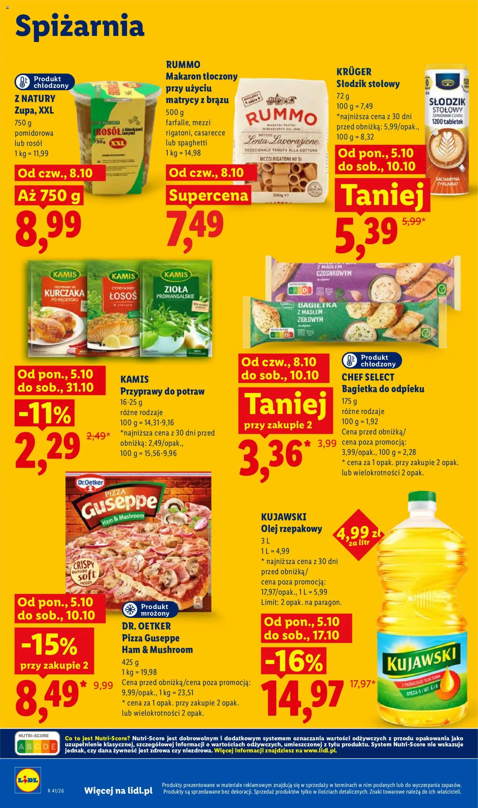 Lidl gazetka od 08.10.2026 | Strona: 84 | Produkty: Żywność, Pizza, Makaron, Przyprawy