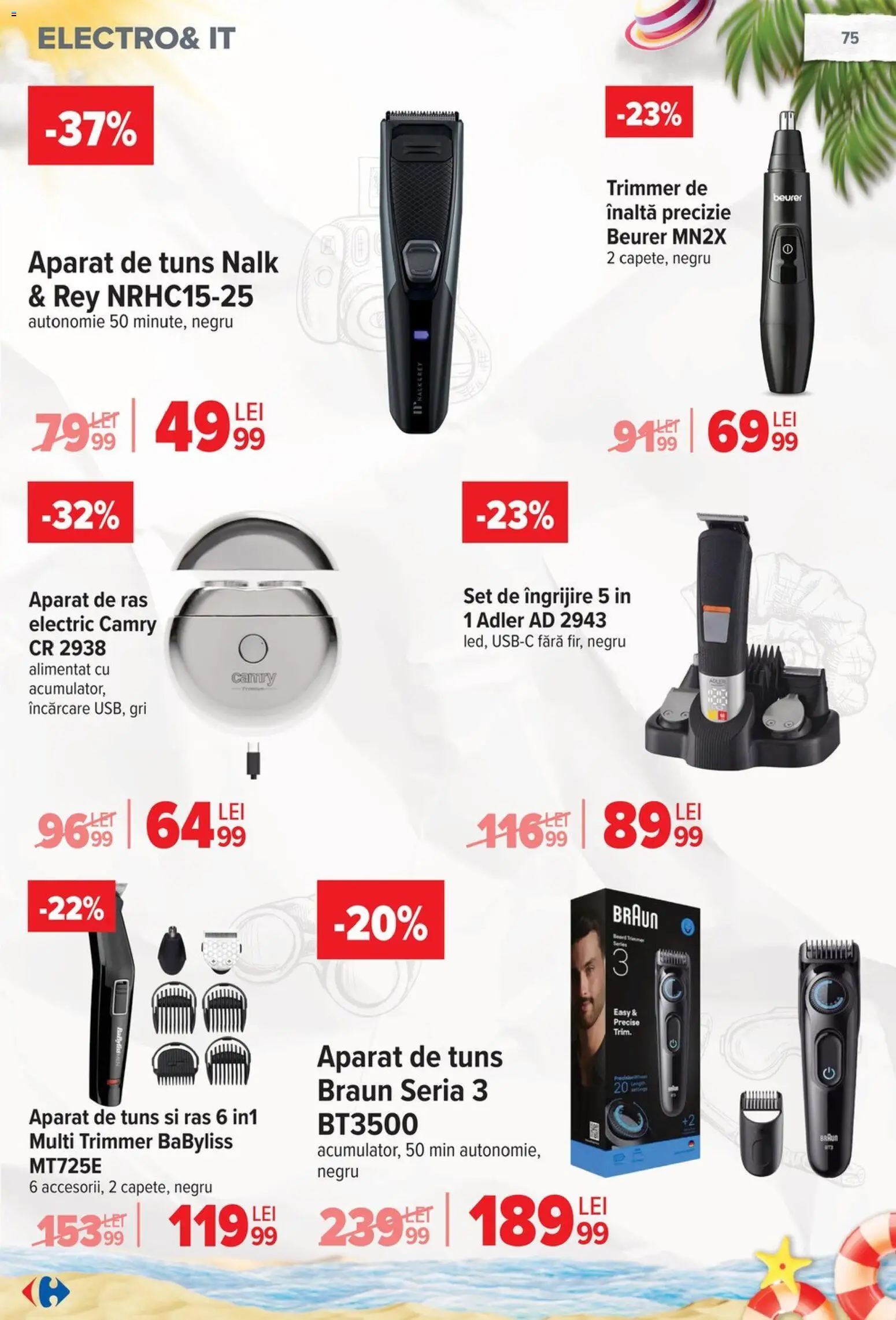 Noul catalog Carrefour – valabil de la 17.06.2026 | Pagină: 76 | Produse: Trimmer, Aparat De Ras