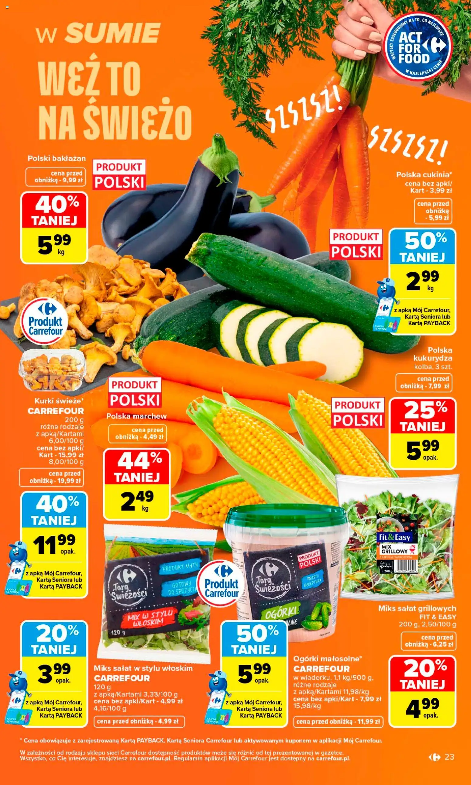 Carrefour gazetka od 10.08.2026 | Strona: 25 | Produkty: Bakłażan, Kurki, Marchew, Ogórki
