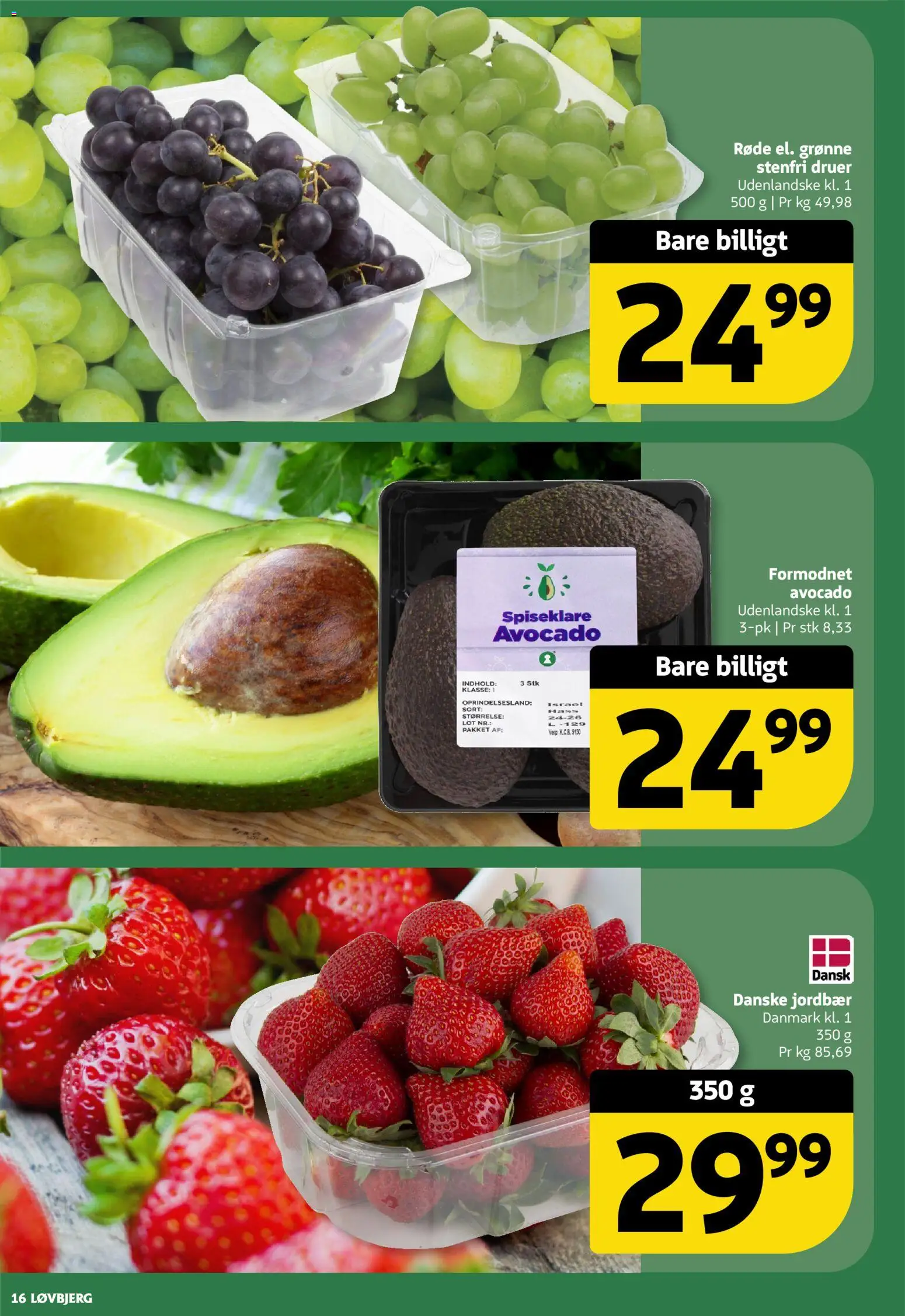 Løvbjerg tilbudsavis – gyldig fra 22.05.2026 | Side: 16 | Produkter: Jordbær, Avocado