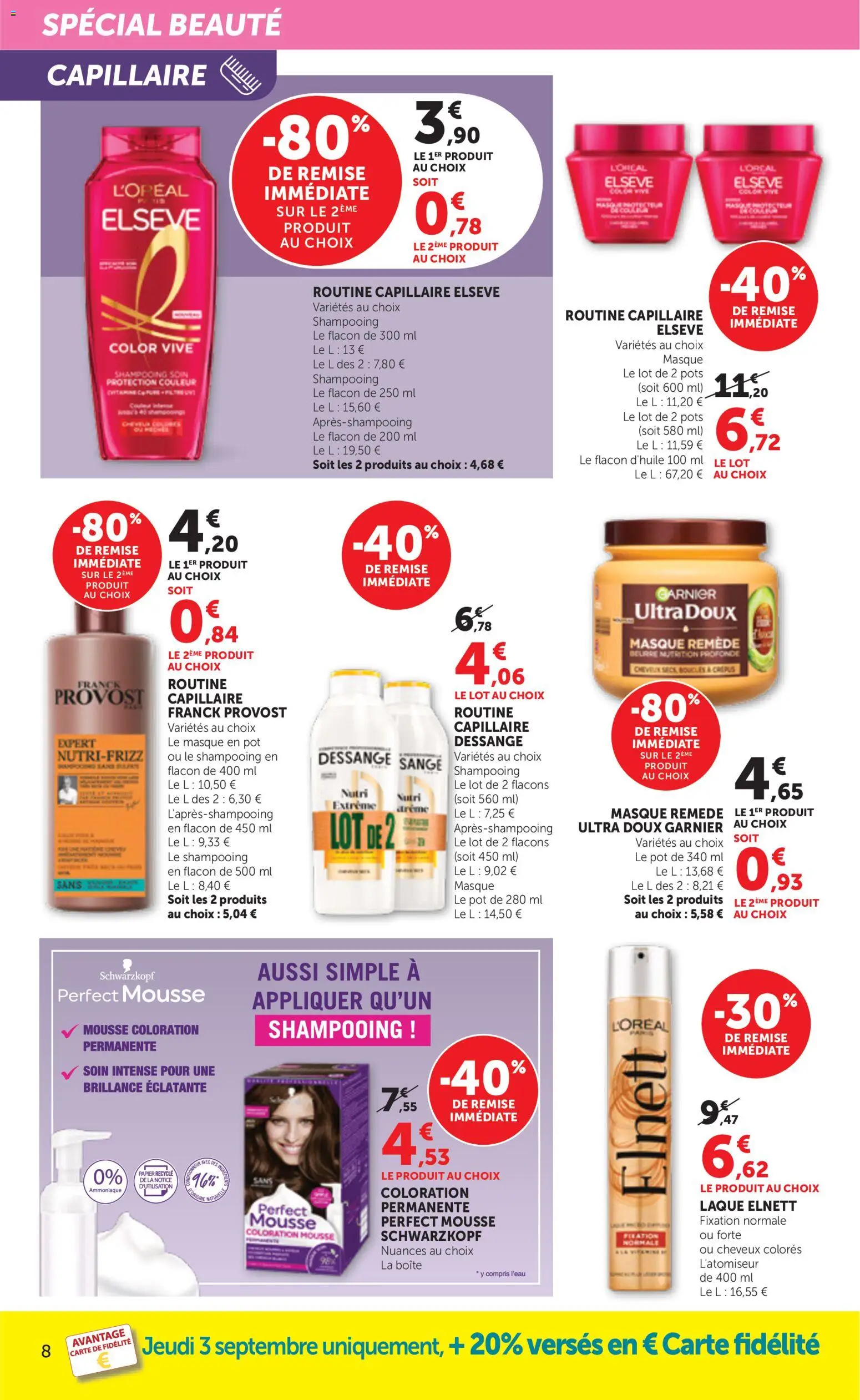 {H1} | Page: 8 | Produits: Mousse, Shampooing, Masque, Schwarzkopf