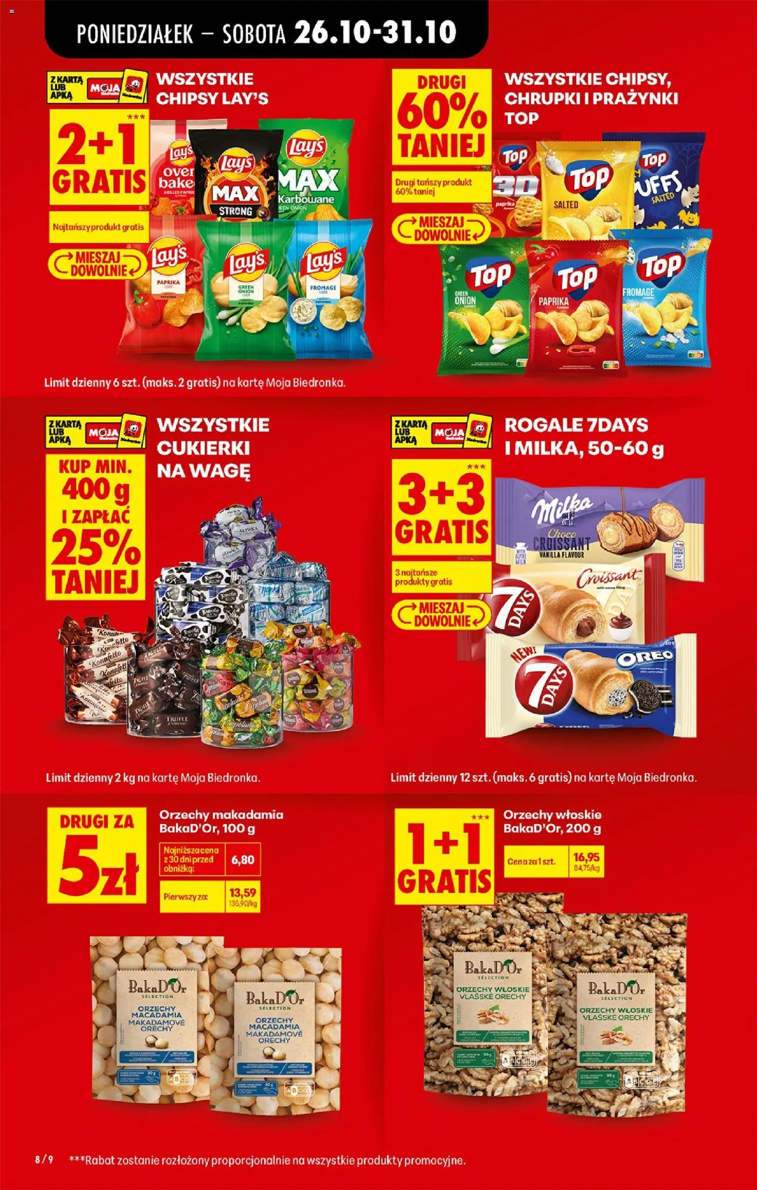 Biedronka Polsko leták - Codziennie niskie ceny od 26.10.2026 | Strana: 8 | Produkty: Croissant, Makadamové ořechy, Lay's, Chipsy