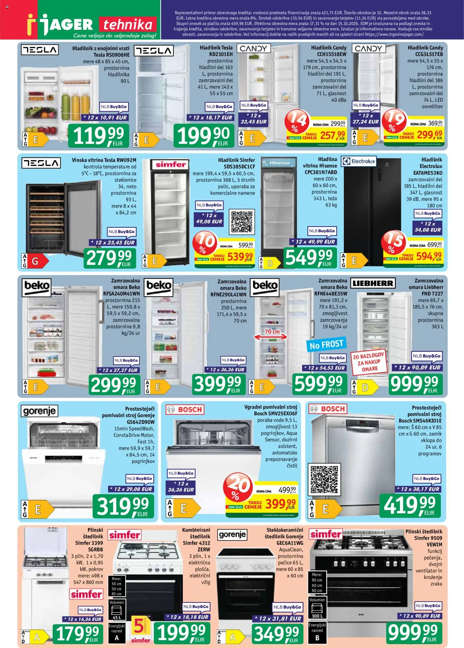 Novi Jager katalog ponudbe – veljaven od 28.10.2026 | Stran: 13 | Izdelki: Med, Vitrina, Vgradni pomivalni stroj, Zamrzovalna omara