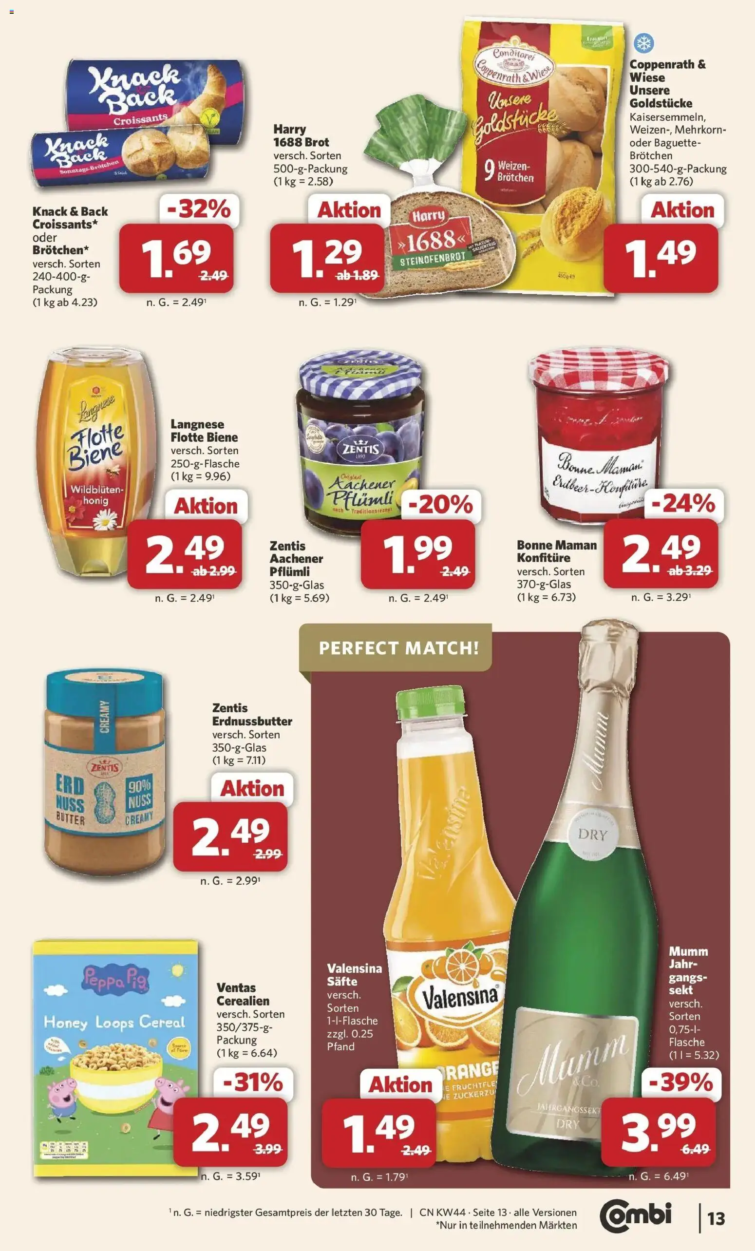 Combi Prospekt Twistringen (ab 26.10.2026) zum Blättern | Seite: 13 | Produkte: Butter, Sekt, Valensina, Bonne maman