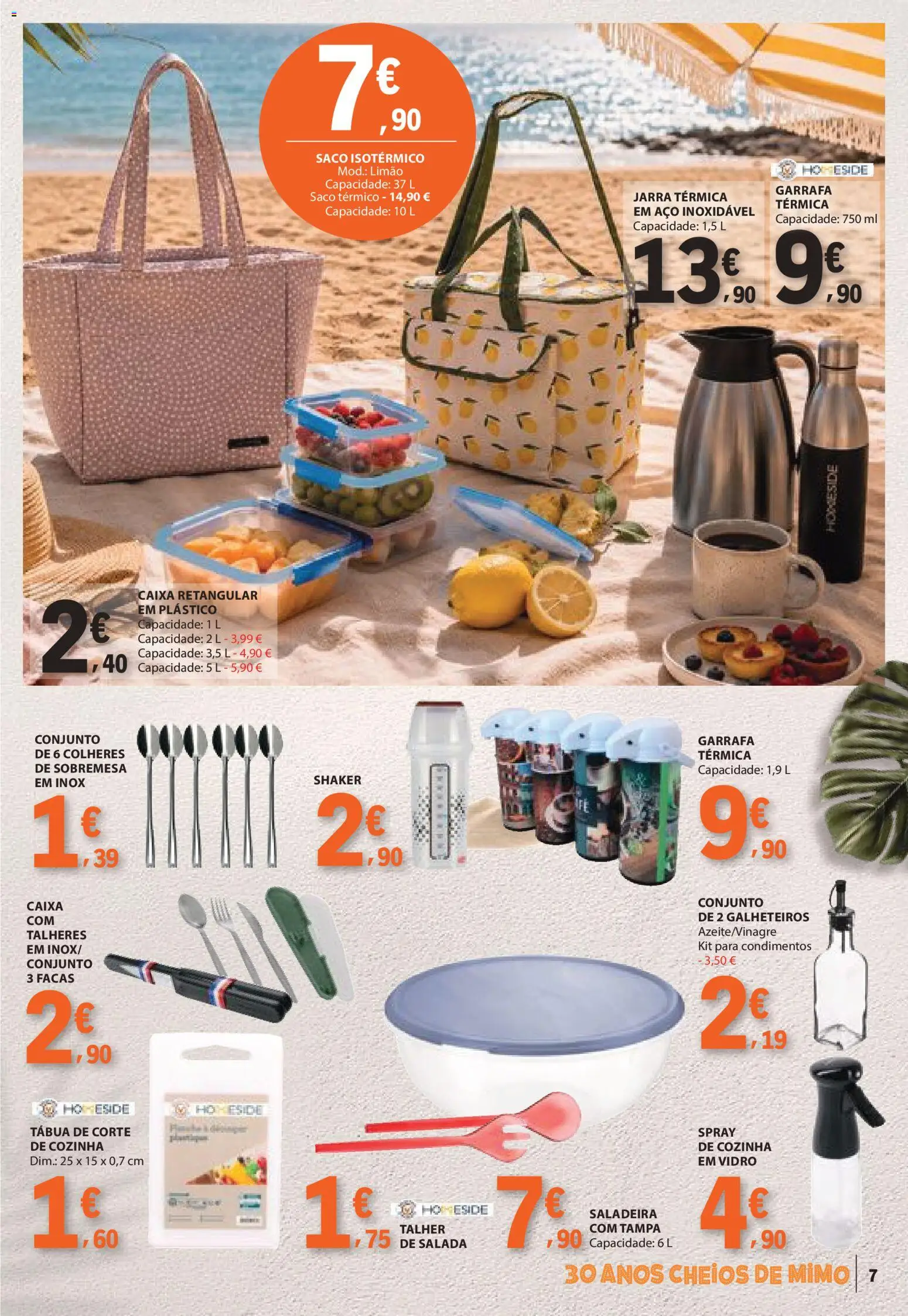 E.Leclerc folheto Especial Praia │ válido de 09.06.2026 | Página: 7 | Produtos: Tábua, Talheres, Jarra, Caixa