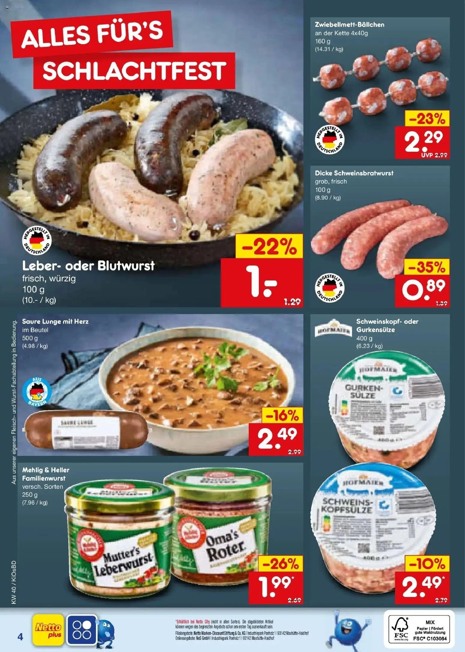 Netto Marken-Discount Prospekt Mistelbach – gültig ab 28.09.2026 | Seite: 45 | Produkte: Fleisch, Gurken