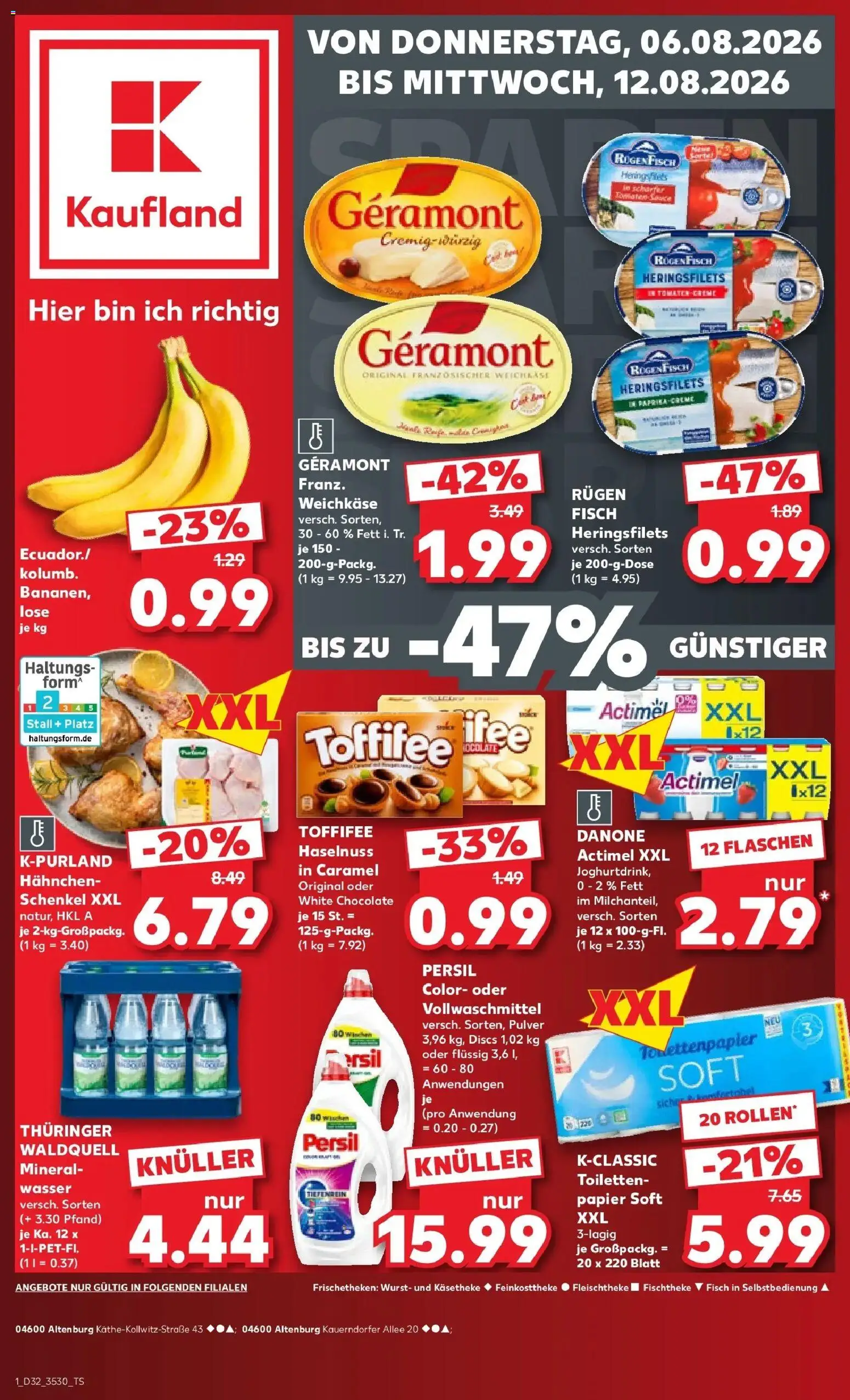 Kaufland Prospekt Altenburg – gültig ab 03.08.2026 | Seite: 10 | Produkte: Fisch, Wasser, Wurst, Toffifee