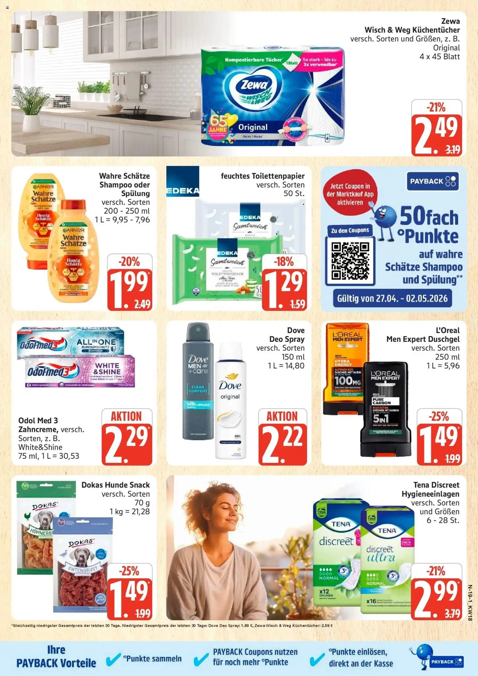 Marktkauf Prospekt Neuenkirchen	 – gültig ab 27.04.2026 | Seite: 19 | Produkte: Spülung, Duschgel, Toilettenpapier, Feuchtes Toilettenpapier