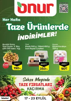 17 Eylül 2026 tarihinden itibaren geçerli olan Onur Market kataloğu önizlemesi
