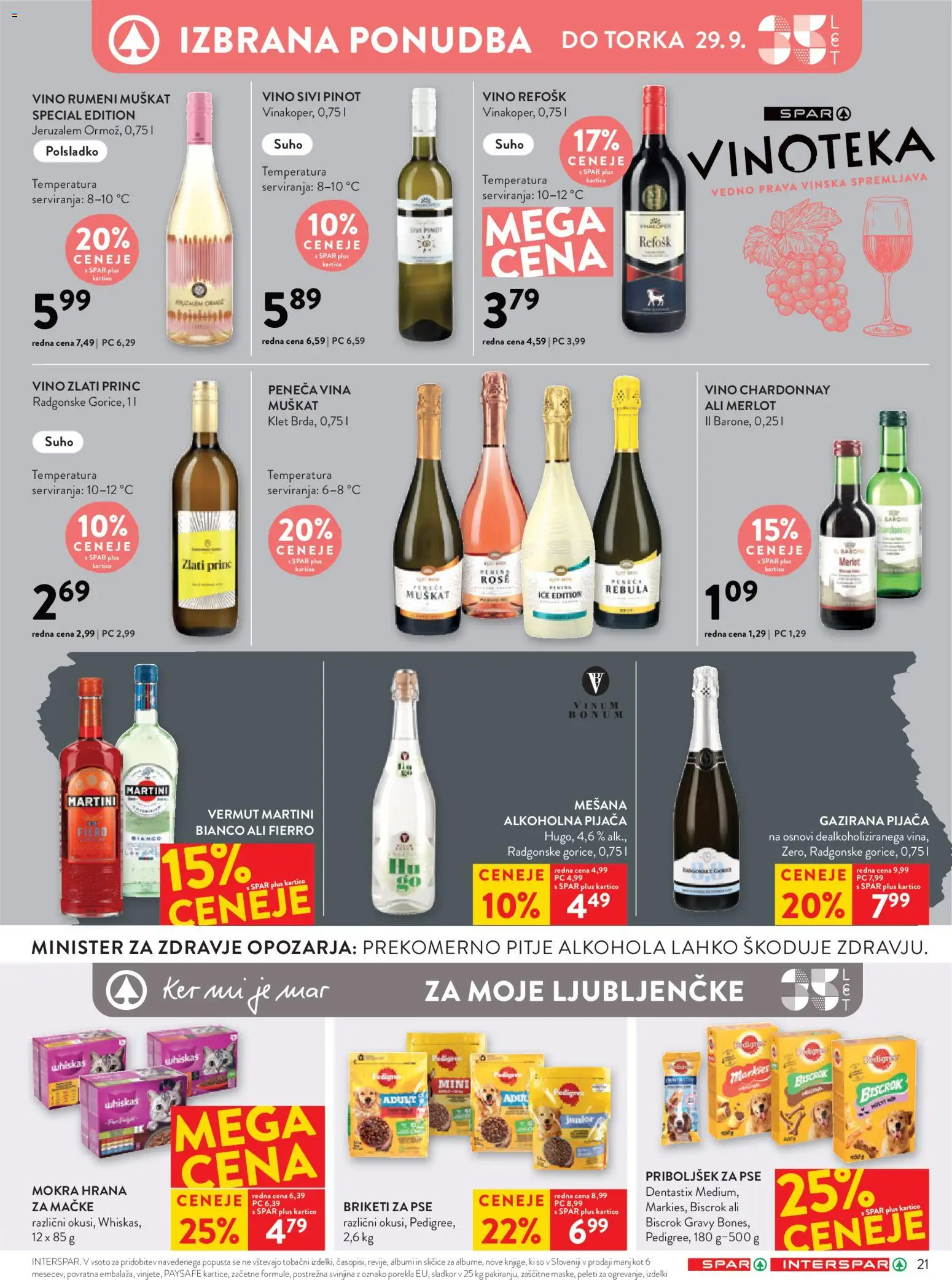 Novi Spar katalog ponudbe – veljaven od 23.09.2026 | Stran: 29 | Izdelki: Vino, Briketi, Sladkor