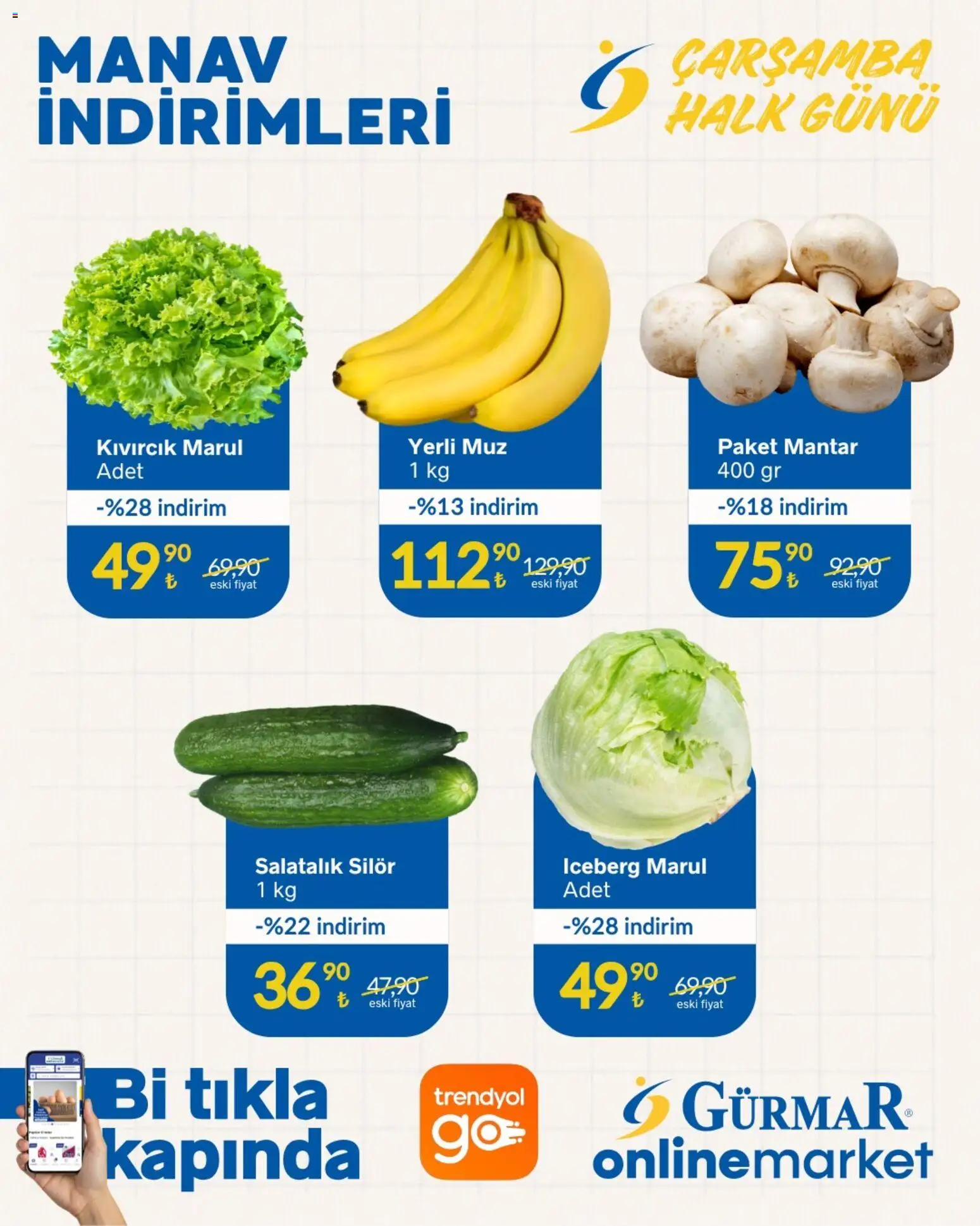 Gürmar - Manav İndirimleri - 13.05.2026 tarihinden itibaren geçerlidir | Sayfa: 1