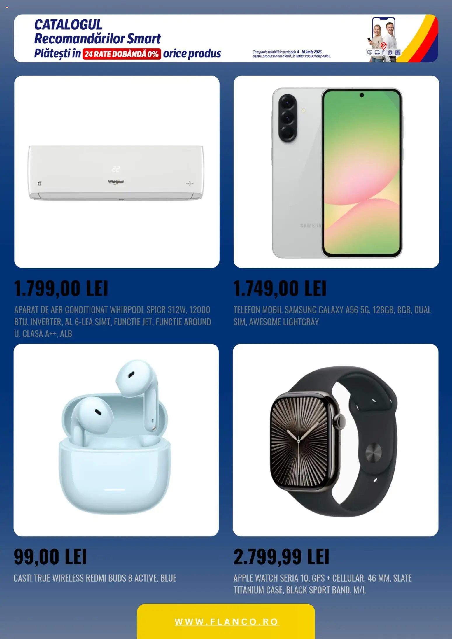 Noul catalog Flanco – valabil de la 04.06.2026 | Pagină: 3 | Produse: Telefon, Căști, Aer Condiționat, Apple