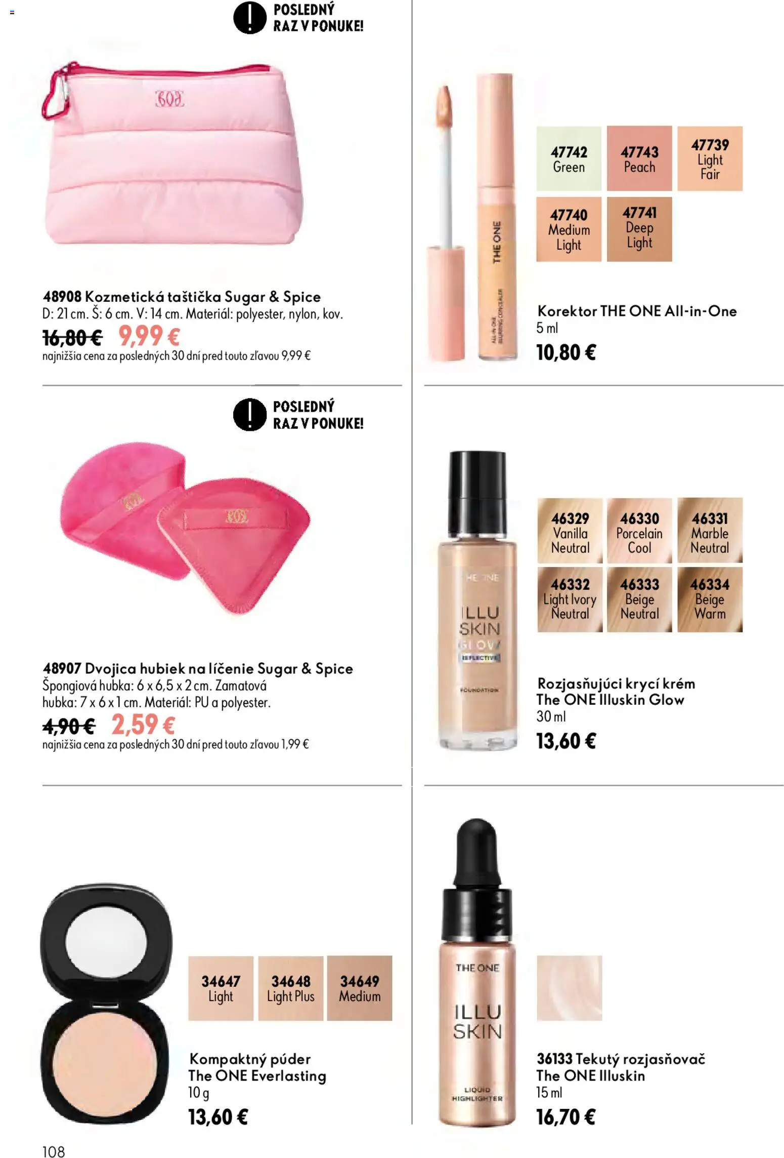 Nové Oriflame akcie – leták je platný od 09.09.2026 | Strana: 108 | Produkty: Korektor, Rozjasňovač, Hubka, Krém