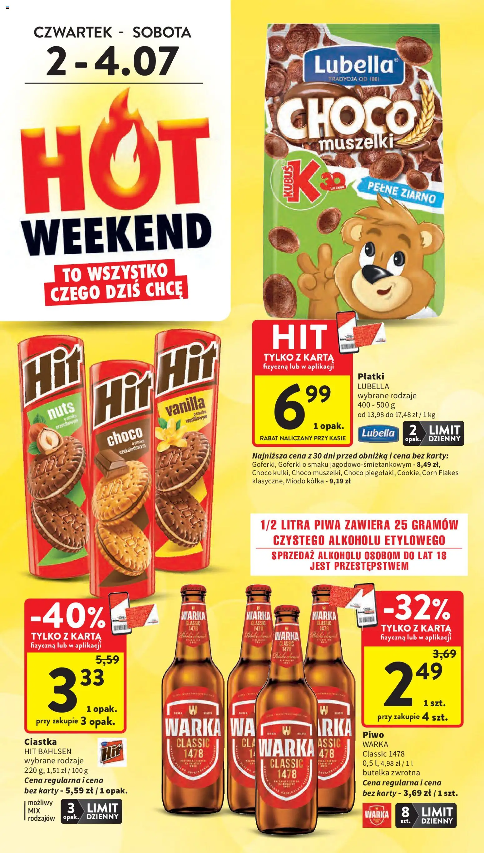 Intermarche gazetka od 02.07.2026 | Strona: 4 | Produkty: Karta, Warka, Piwo, Corn Flakes