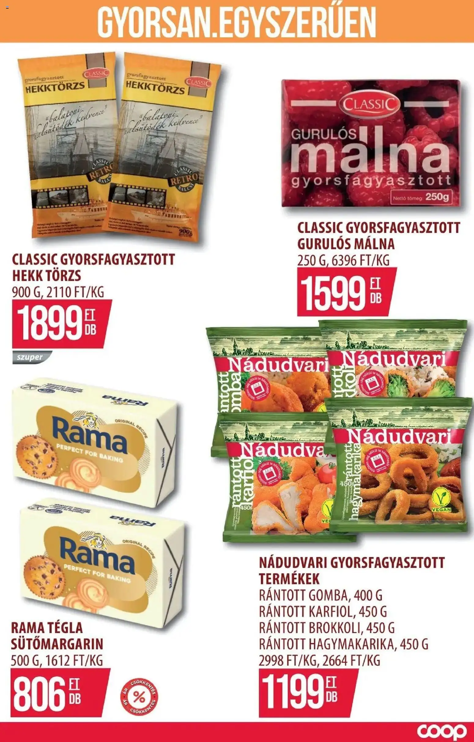 COOP Szolnok akciós újság Nagyszentjános - 2026.09.07. -tól/töl > akció, lapozható szórólap 🛍️ | Oldal: 14 | Termékek: Rama, Sütőmargarin, Vegán, Hagymakarika