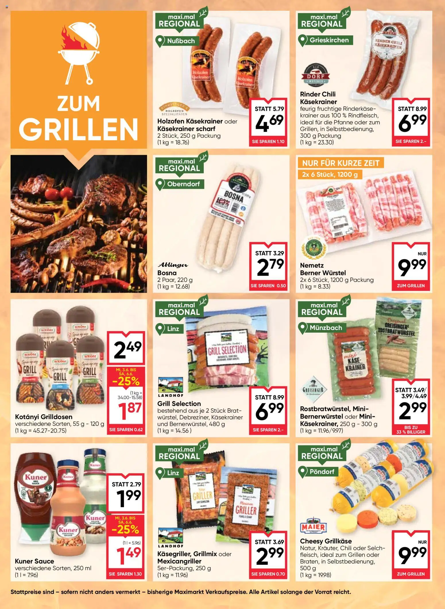 Maximarkt Flugblatt gültig ab 03.06.2026 | Seite: 4 | Produkte: Chili, Grill, Käse