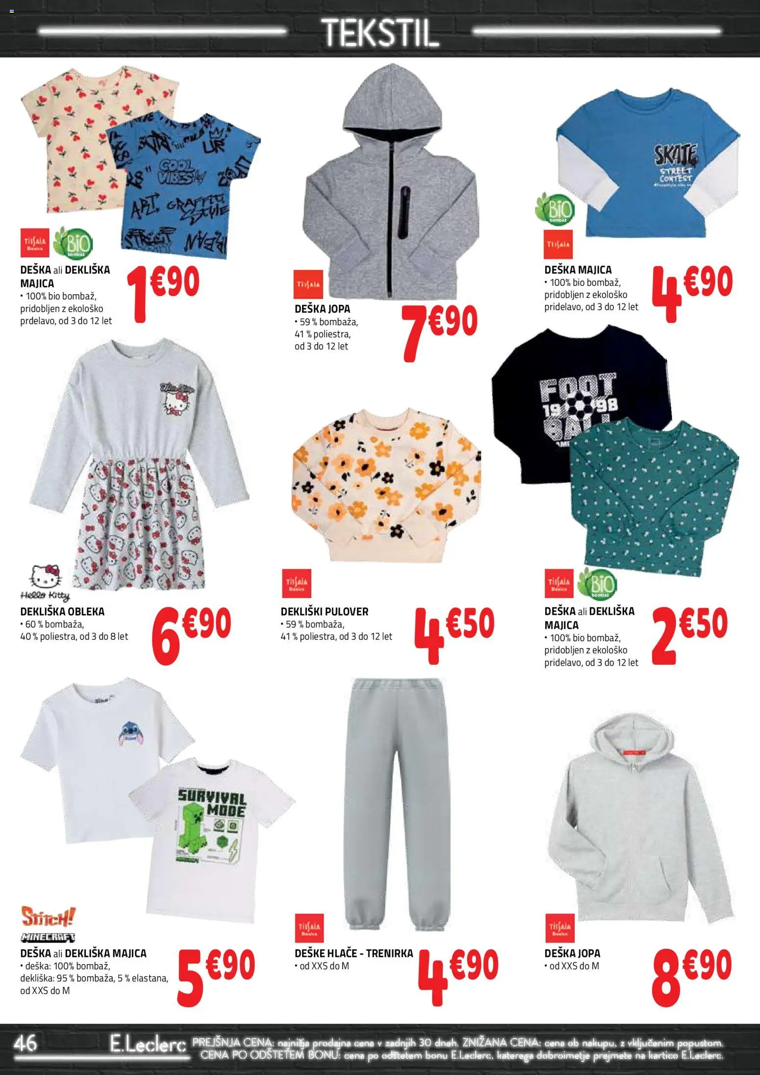 Novi E.leclerc katalog ponudbe – veljaven od 09.09.2026 | Stran: 46 | Izdelki: Trenirka, Majica, Hlace, Obleka
