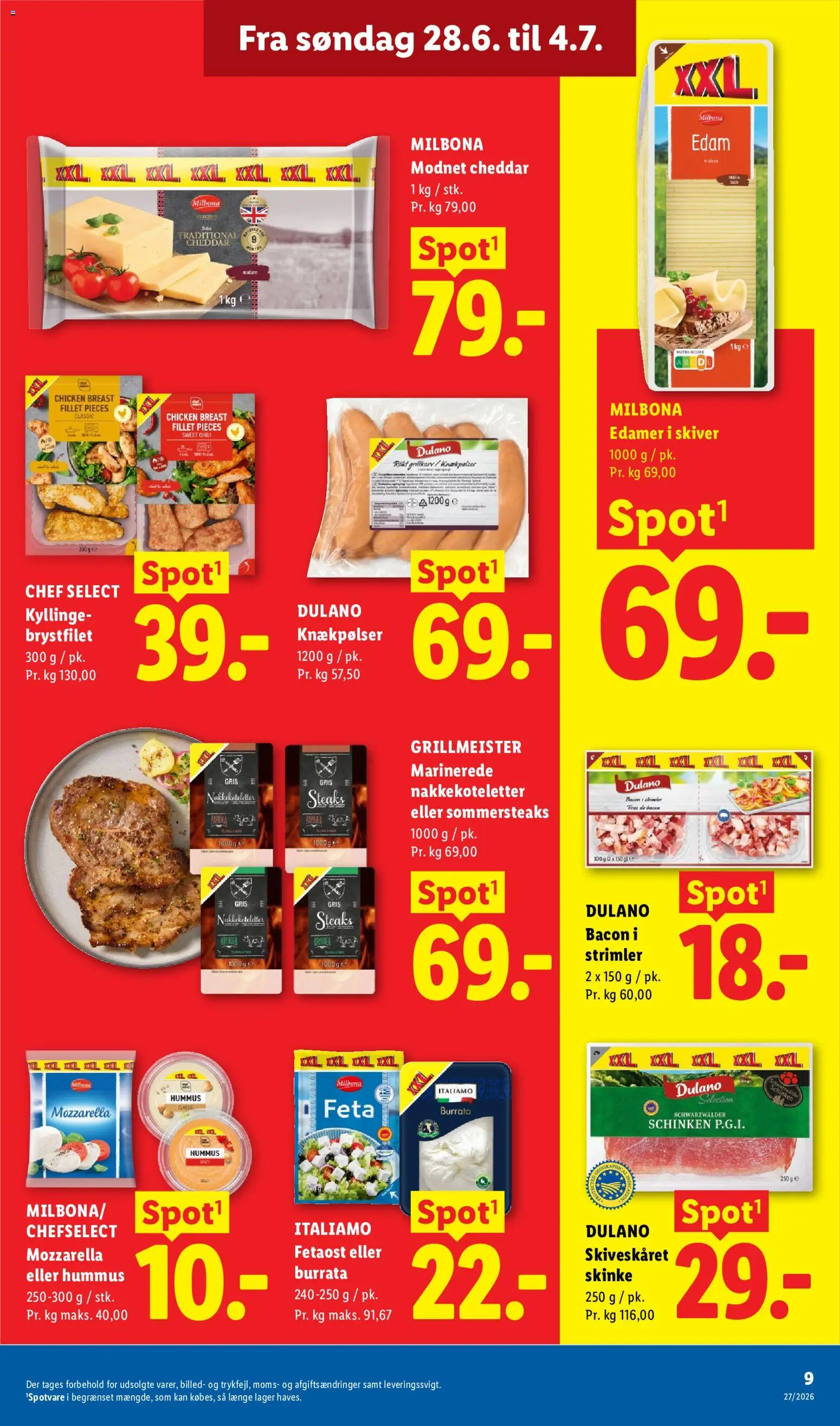 Lidl tilbudsavis – gyldig fra 28/06/2026 | Side: 9 | Produkter: Fetaost, Bacon, Mozzarella, Cebola