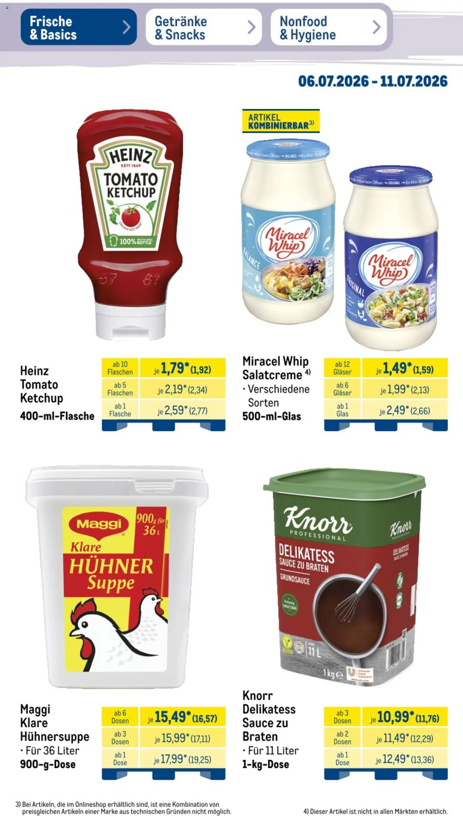 Metro Non Food & Hygiene – gültig ab 06.07.2026 | Seite: 46 | Produkte: Milch, Burger, Maultaschen, Fleisch