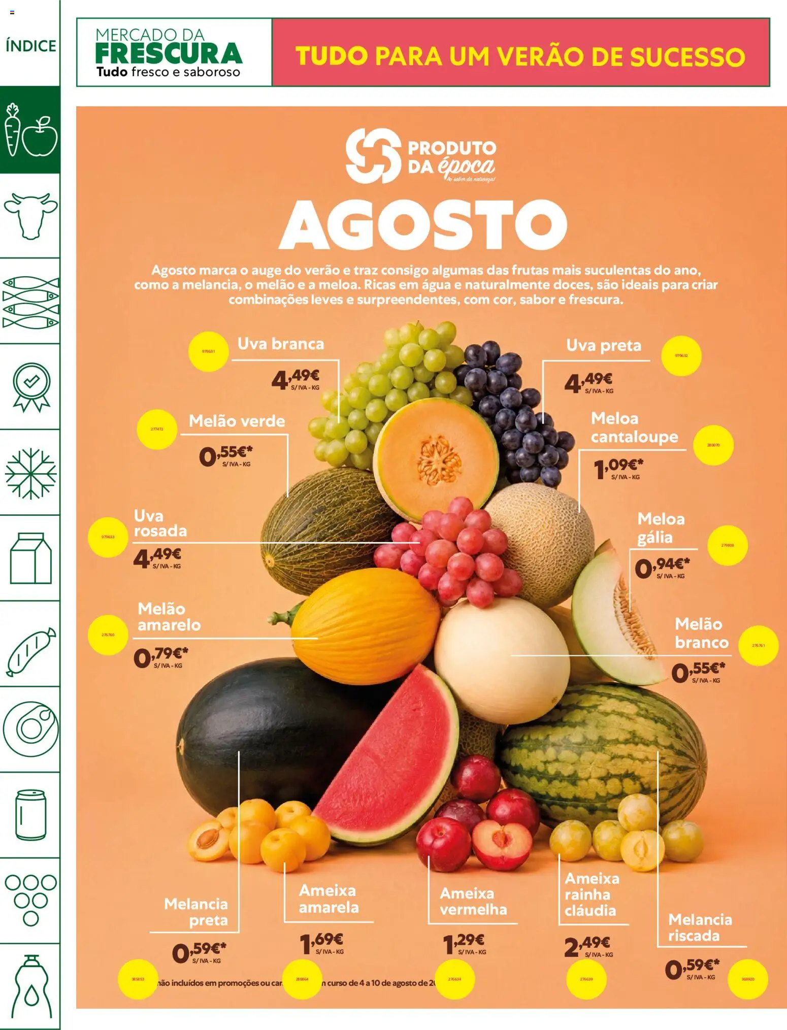 Recheio Horeca │ válido de 04/08/2026 | Página: 2 | Produtos: Agua, Melancia, Melão