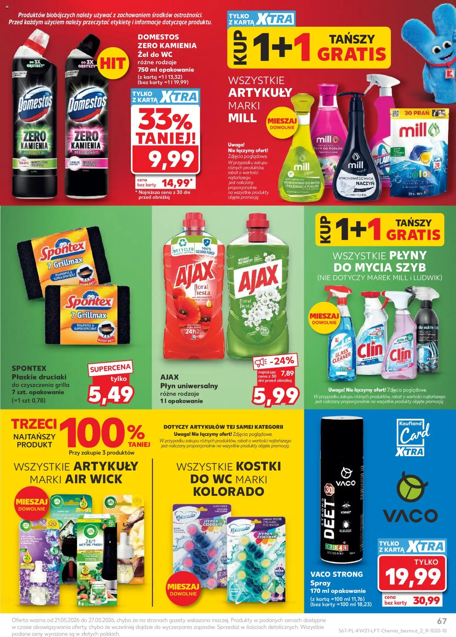 Kaufland Polsko leták od 21.05.2026 | Strana: 67 | Produkty: Clin, Air Wick, Domestos, Karty