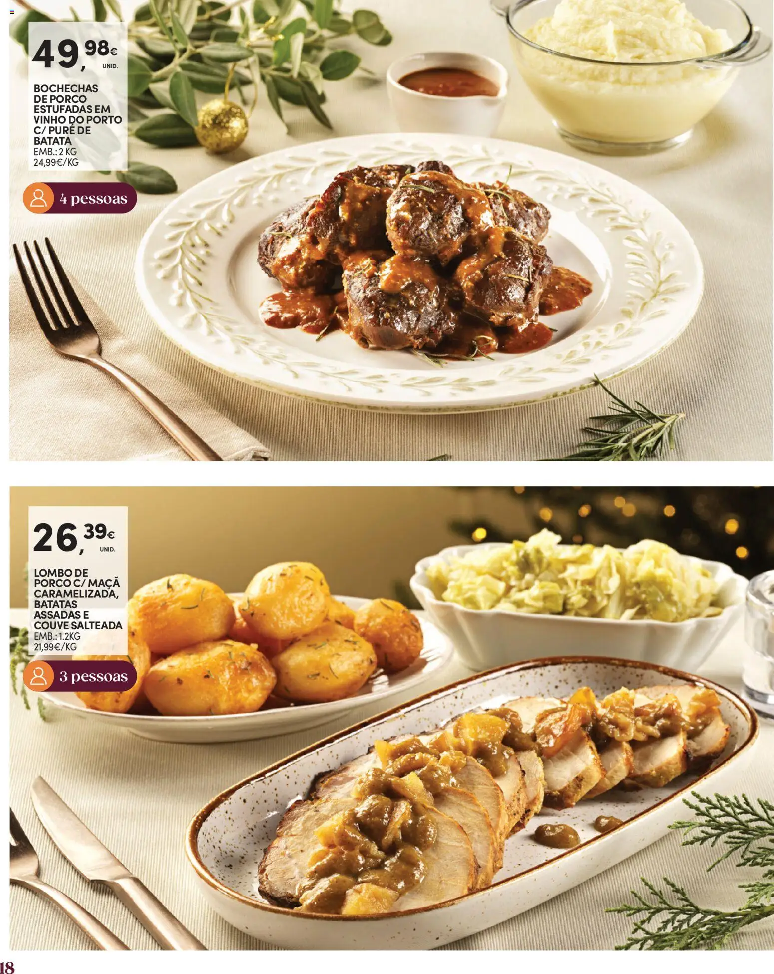 Continente O Natal servido ao nosso jeito │ válido de 27/10/2026 | Página: 18 | Produtos: Lombo, Maça, Vinho, Lombo de porco