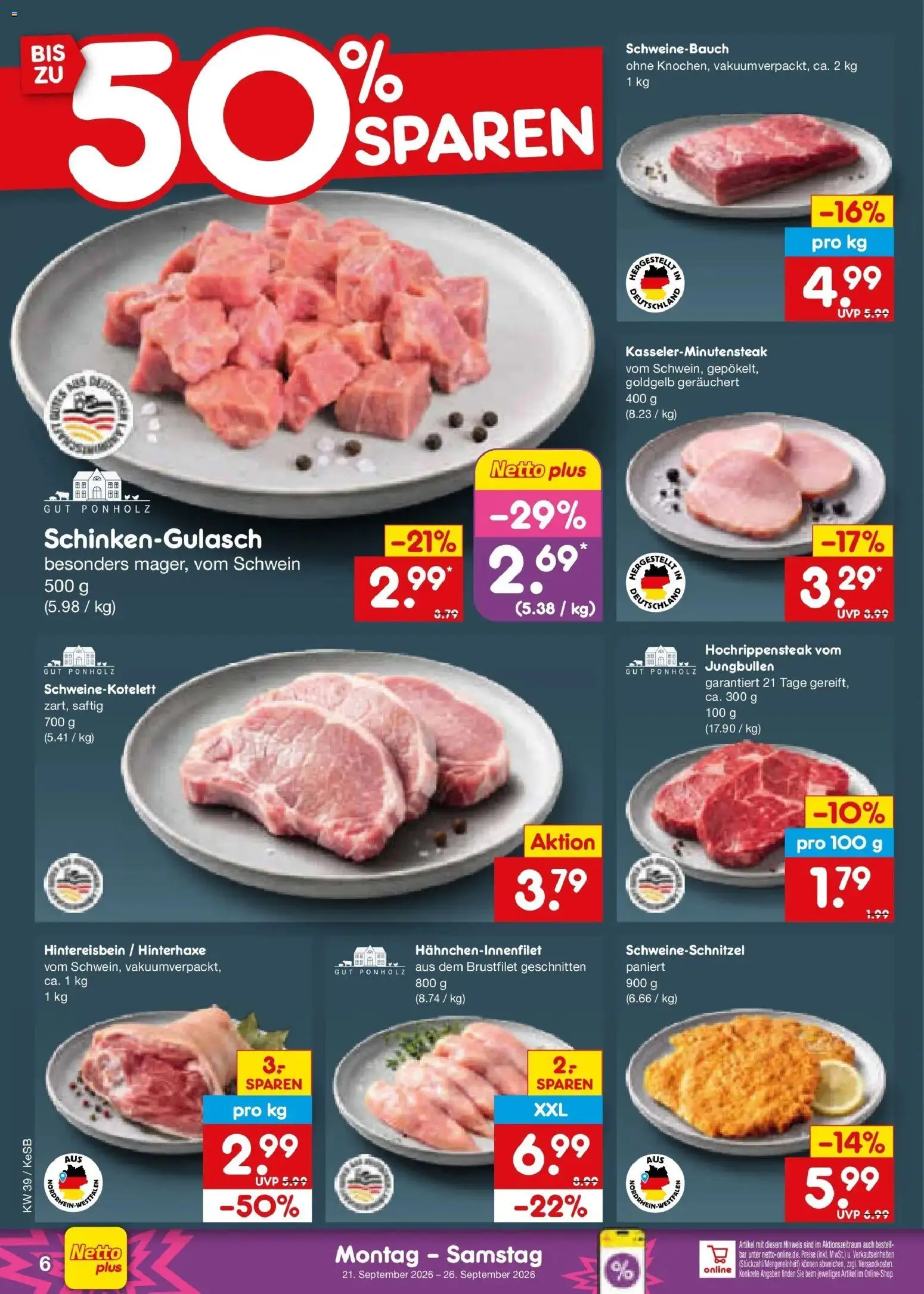 Netto Marken-Discount Prospekt Koblenz – gültig ab 21.09.2026 | Seite: 10 | Produkte: Schweinebauch