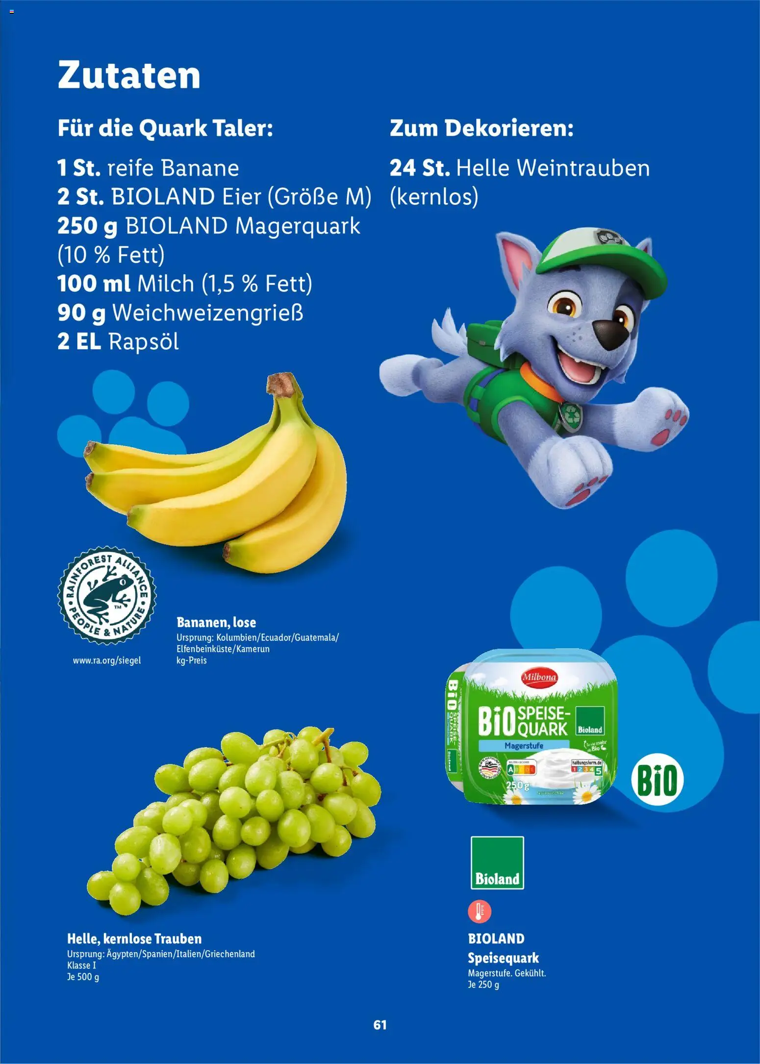 Lidl Německo leták - Paw Patrol od 20.07.2026 | Strana: 61 | Produkty: Milbona