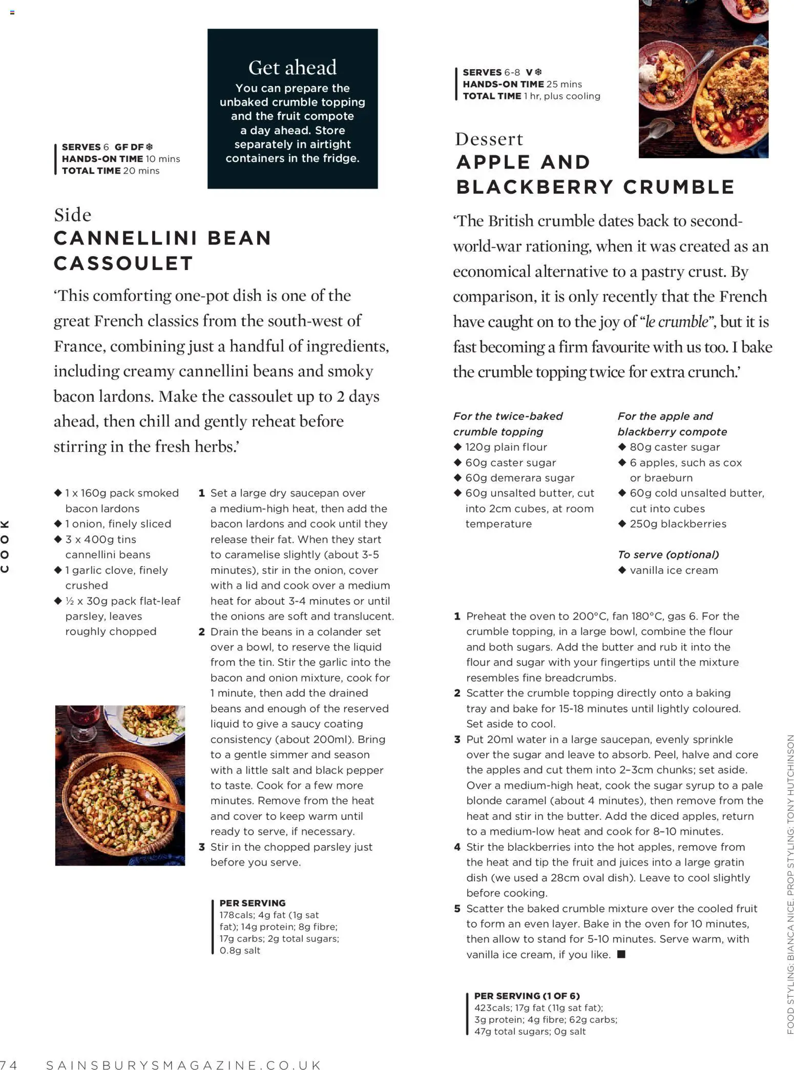 {H1} | Page: 74 | Products: Flour, Apples, Cream, Bacon