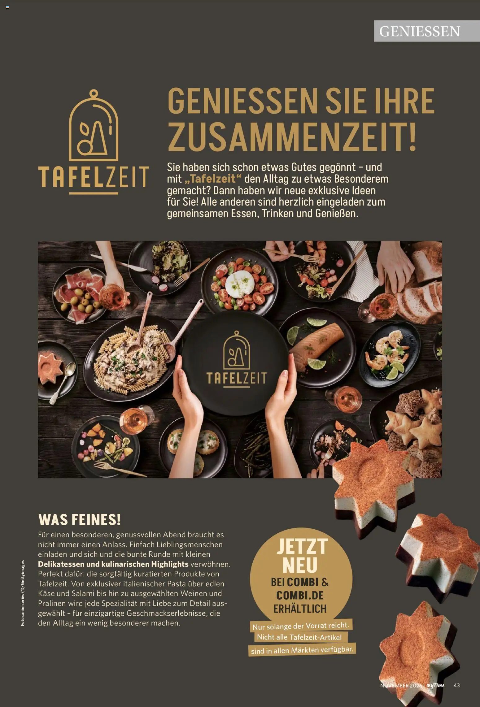 Combi myTime – gültig ab 01.11.2026 | Seite: 43 | Produkte: Käse, Pasta, Salami