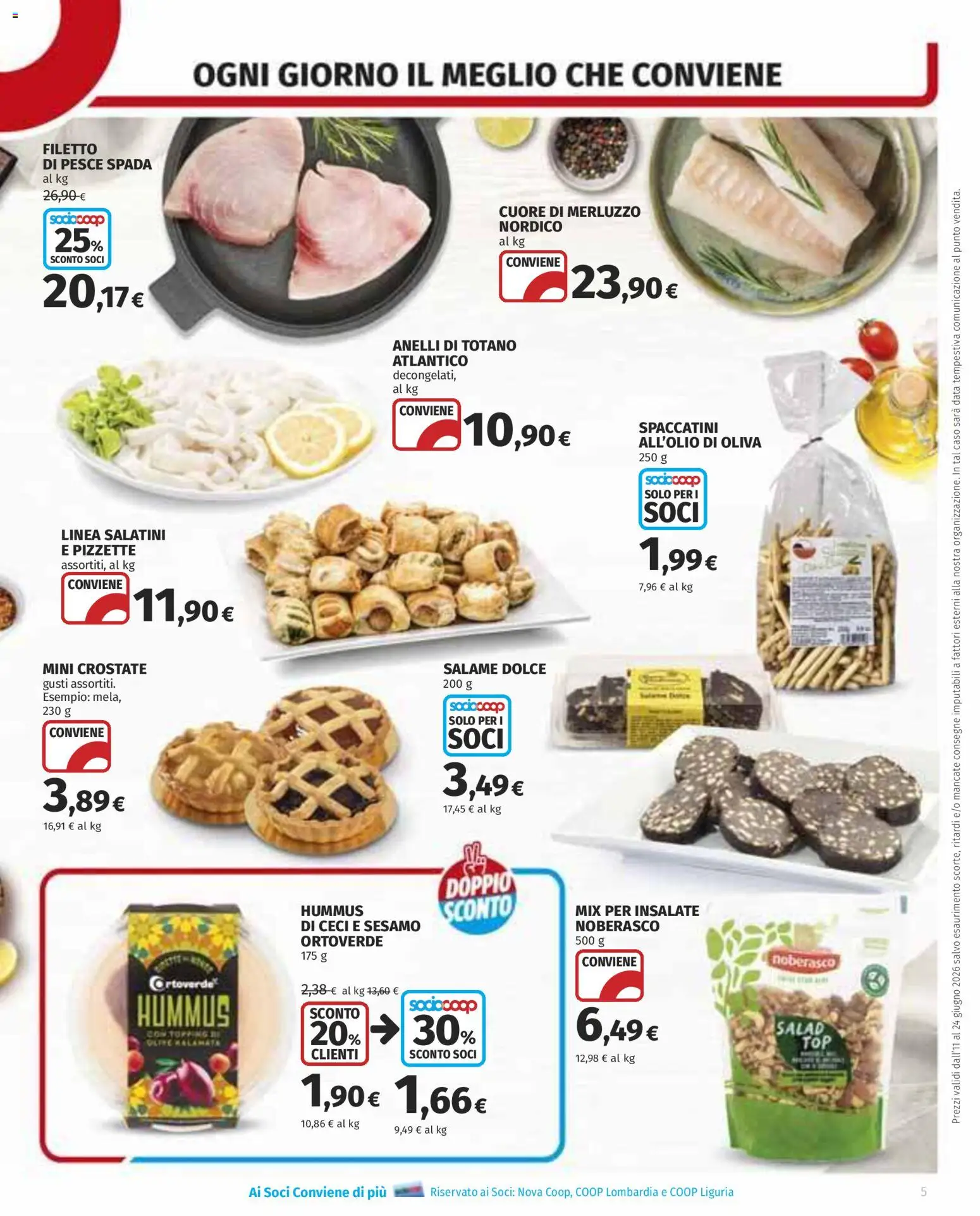 Volantino COOP del 11.06.2026 | Pagina: 5 | Prodotti: Salatini, Salame, Pesce, Ceci