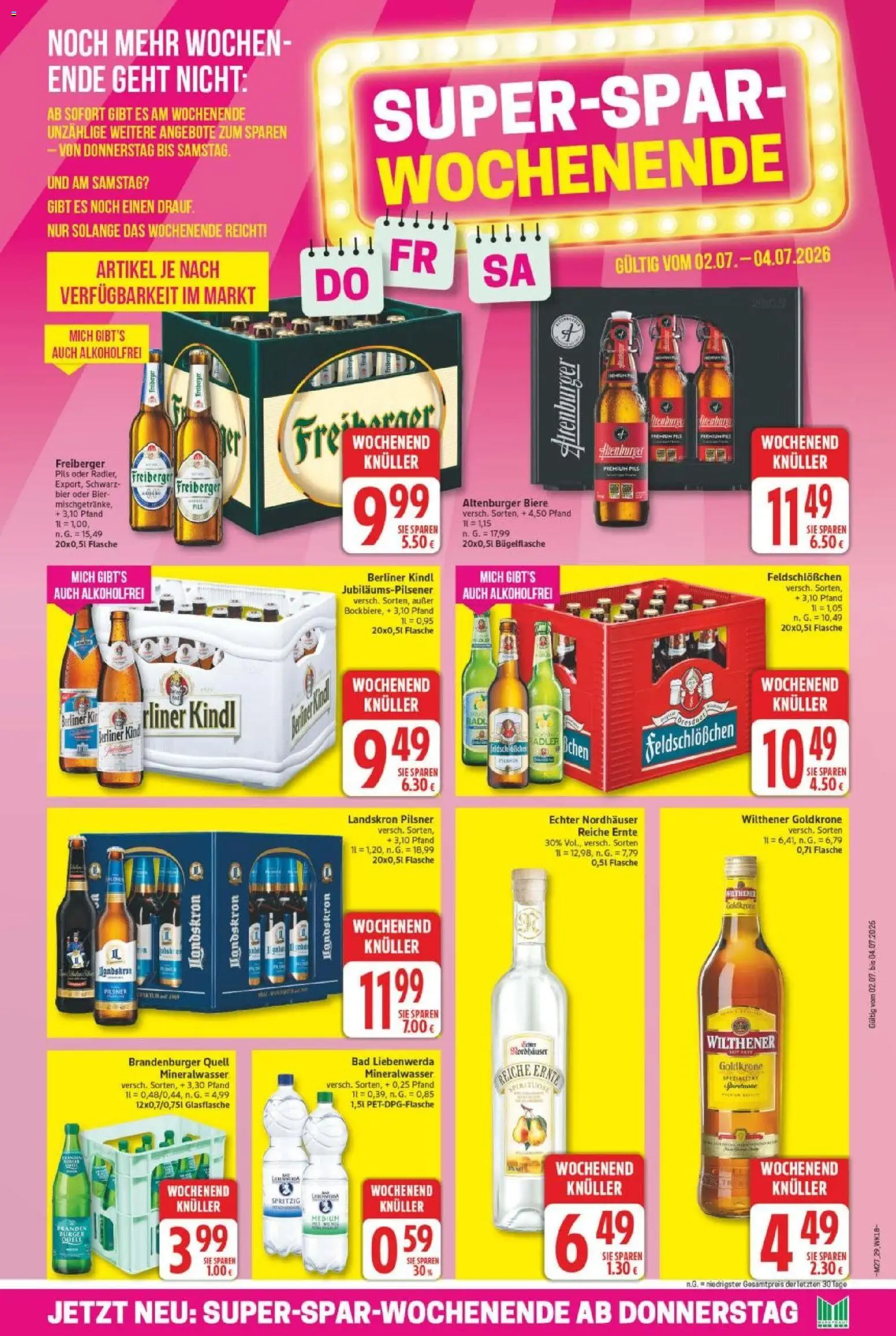 Marktkauf Prospekt – gültig ab 29.06.2026 | Seite: 29 | Produkte: Wilthener, Bad, Pils, Mineralwasser