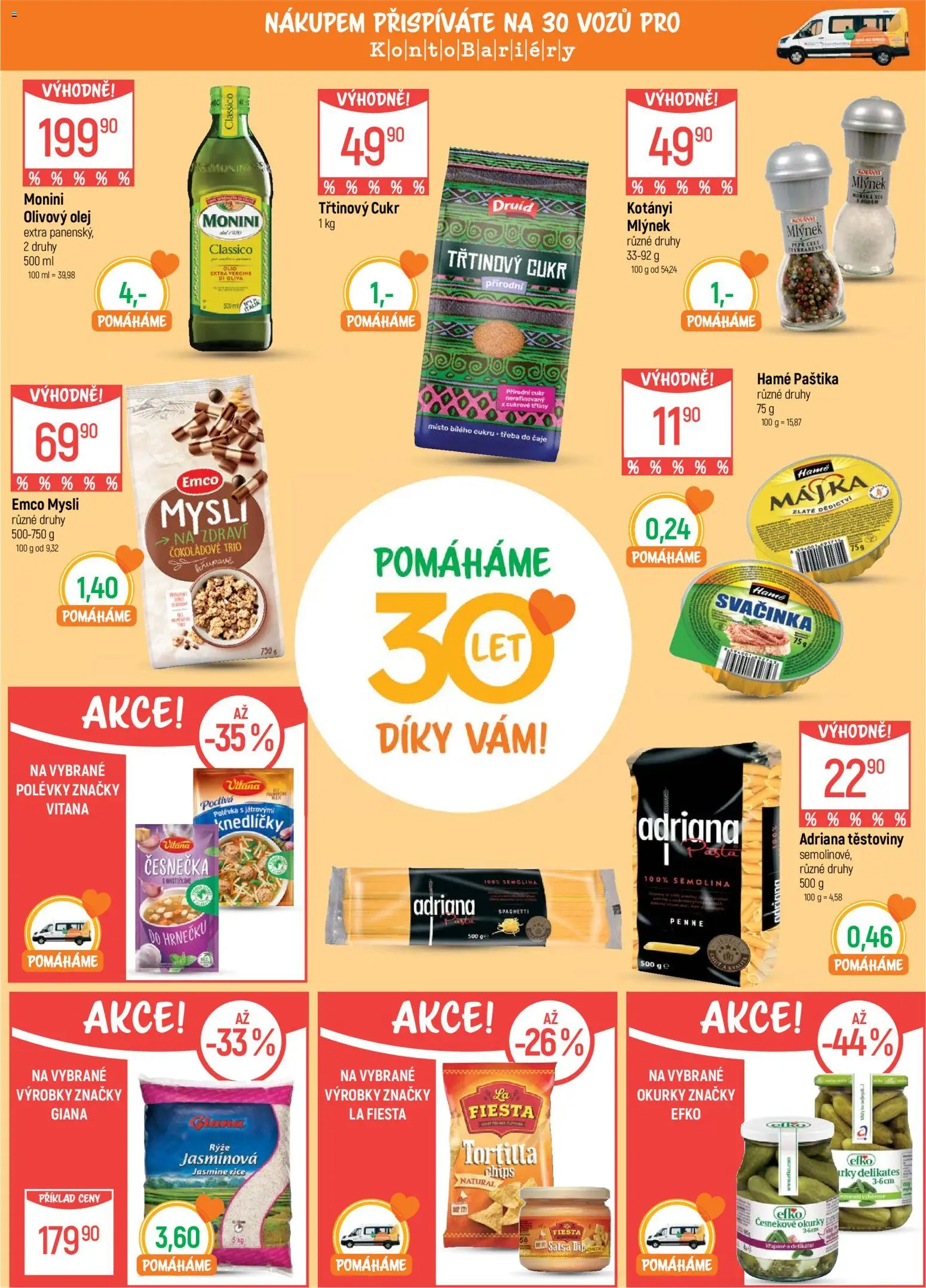 Globus leták - Pomáháme 30 let od 17.06.2026 | Strana: 3 | Produkty: Penne, Těstoviny, Tortilla, Cukr