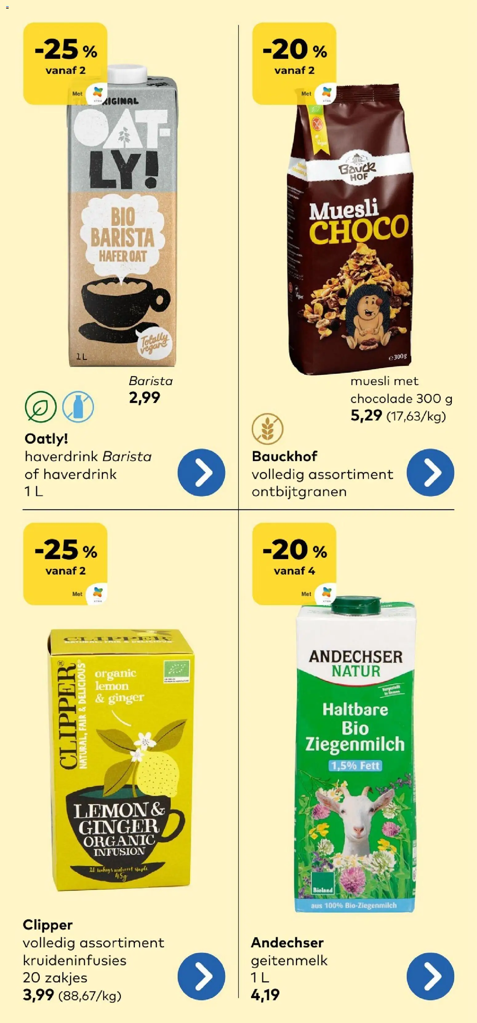 {H1} | Pagina: 7 | Producten: Muesli, Ontbijtgranen, Chocolade