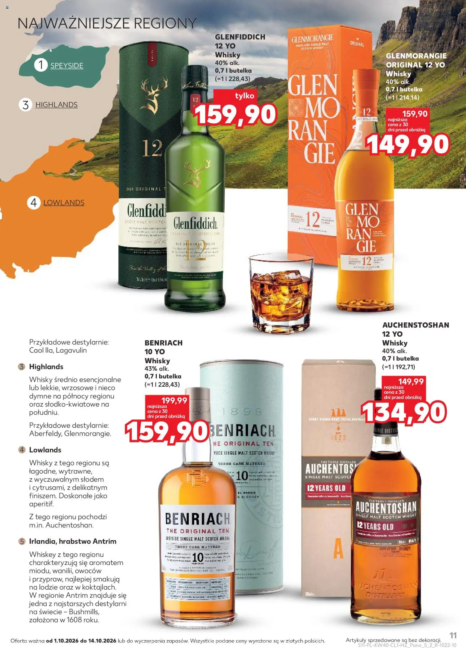 Kaufland Polsko leták - Barek od 01.10.2026 | Strana: 11 | Produkty: Whiskey, Whisky, Glenfiddich 12