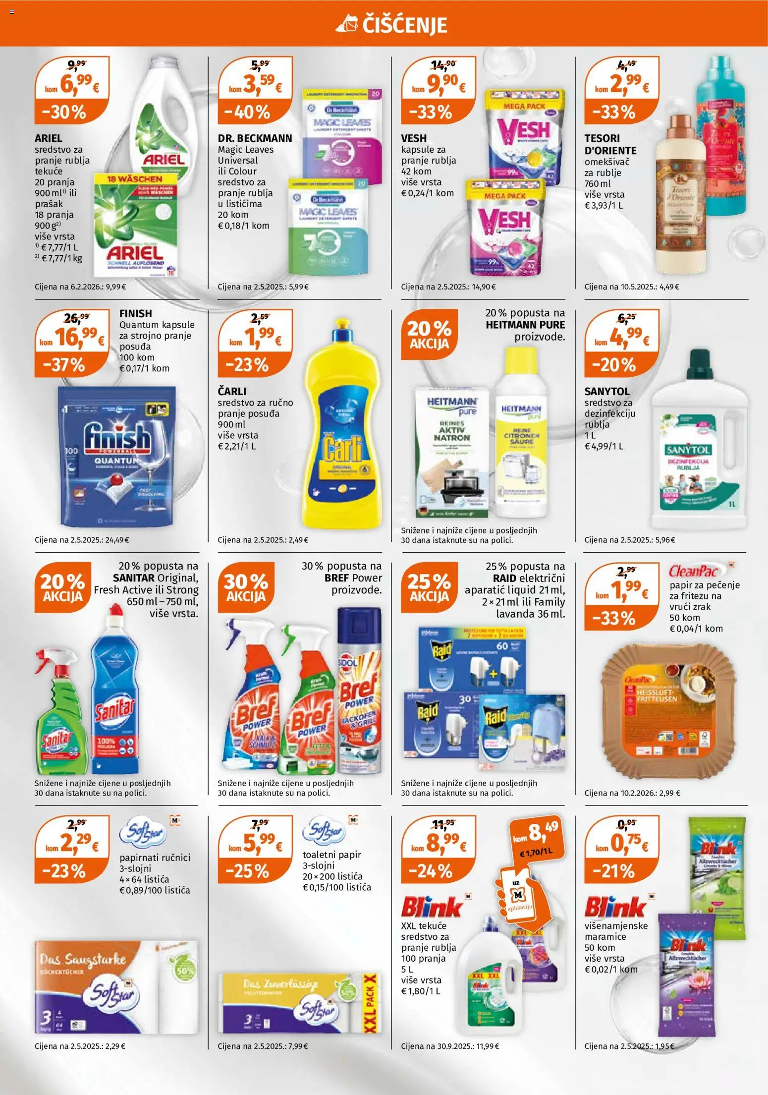 Müller katalog | vrijedi od 01.06.2026 | Stranica: 10 | Proizvodi: Role, Papirnati ručnici, Toaletni papir, Ariel