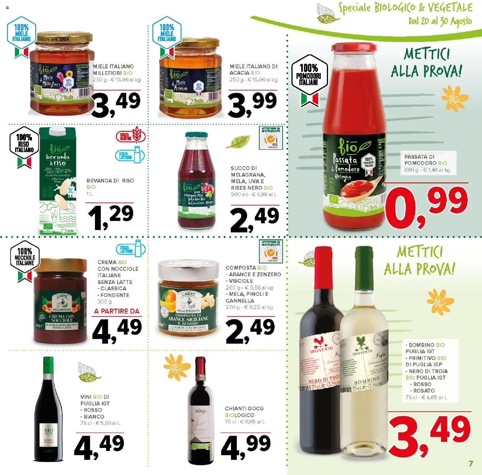 Volantino Todis del 20/08/2026 | Pagina: 7 | Prodotti: Riso, Frutta, Latte, Miele