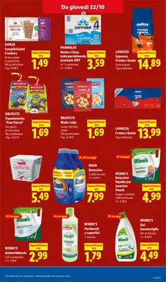 Anteprima del volantino DORIA Semplicissimi Crackers, Al riso venere e semi di lino 245 g confezione 1 kg = 6.08 € valido a partire dal 22/10/2026 | Pagina: 17