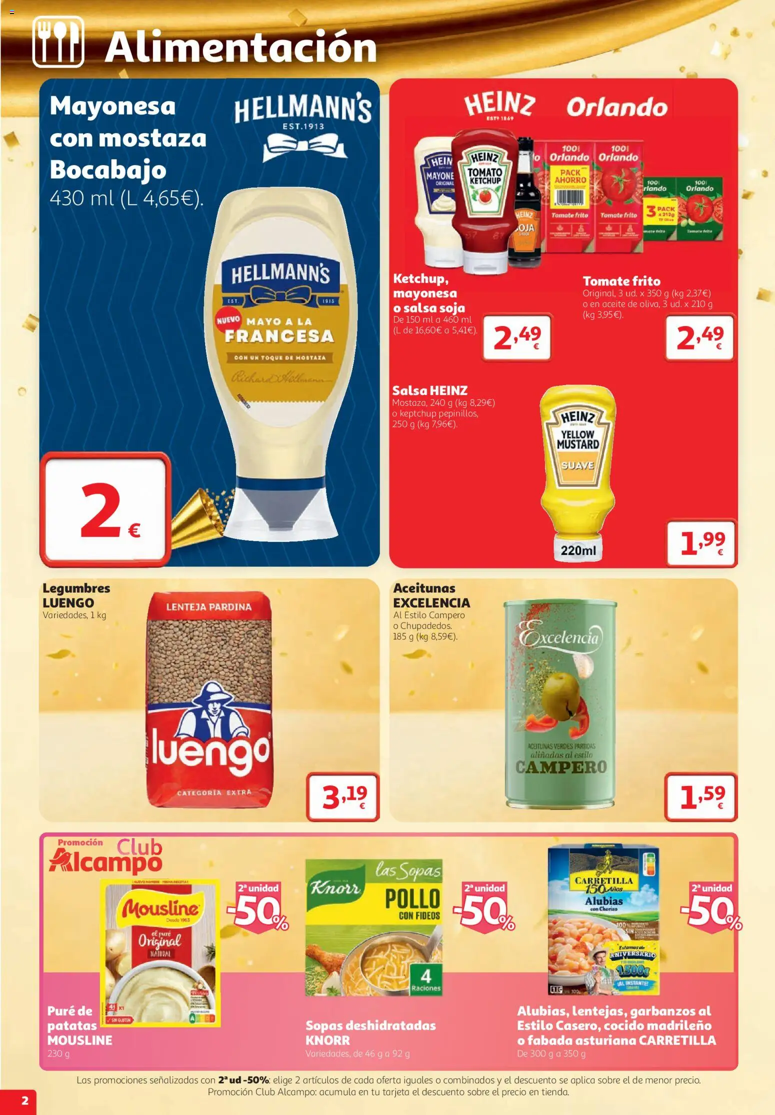 Alcampo SST Grandes Marcas │ válido desde el 22/10/2026 | Página: 2 | Productos: Aceitunas, Tomate, Legumbres, Mostaza