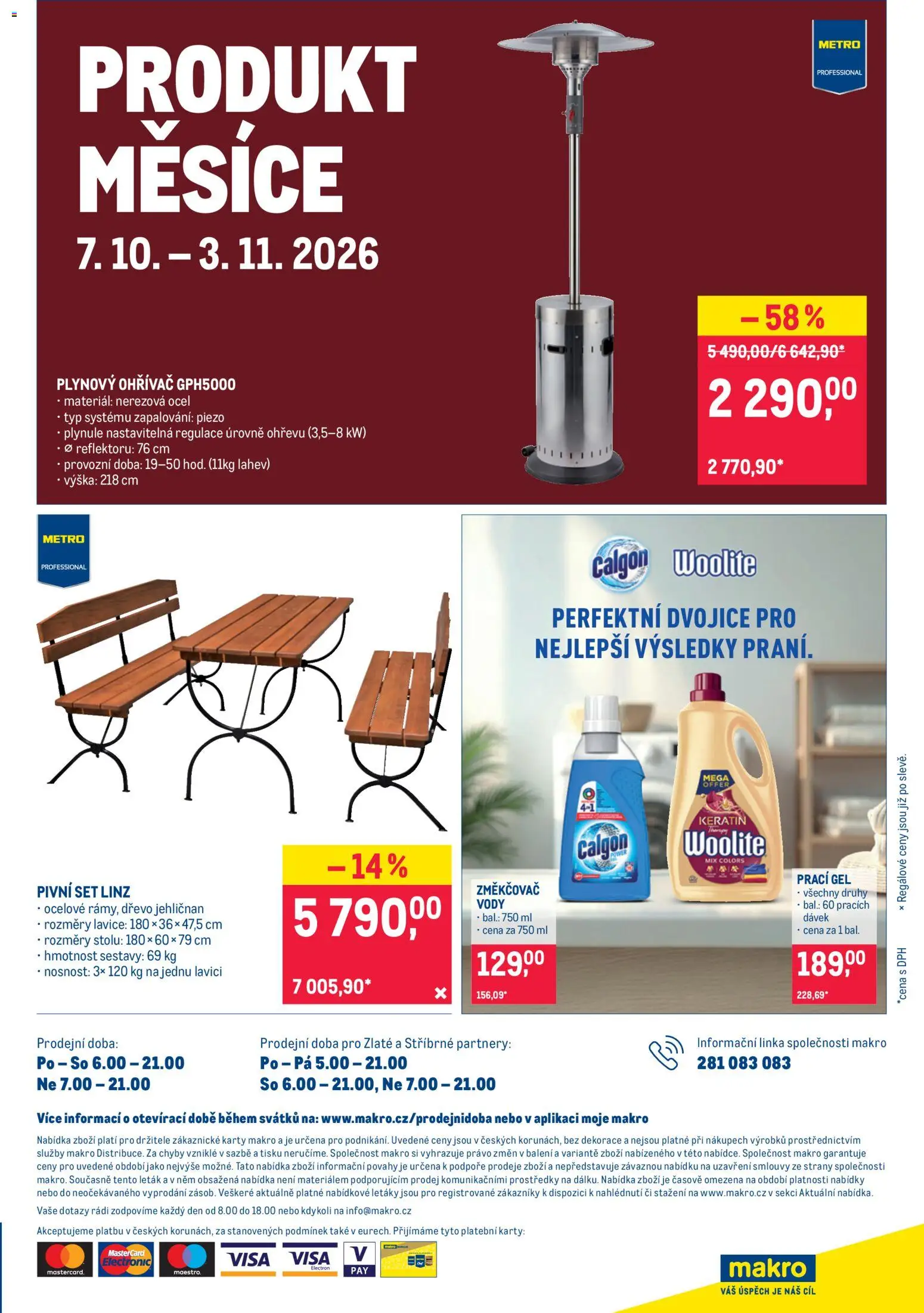 Makro leták  - Nepotravinové zboží od 21.10.2026 | Strana: 13 | Produkty: Změkčovač vody, Calgon, Láhev, Dekorace