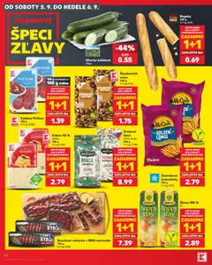 Kaufland leták platný od 03.09.2026 | Strana: 74 | Produkty: Eidam 45%, Bageta, Uhorka šalátová, Šťava